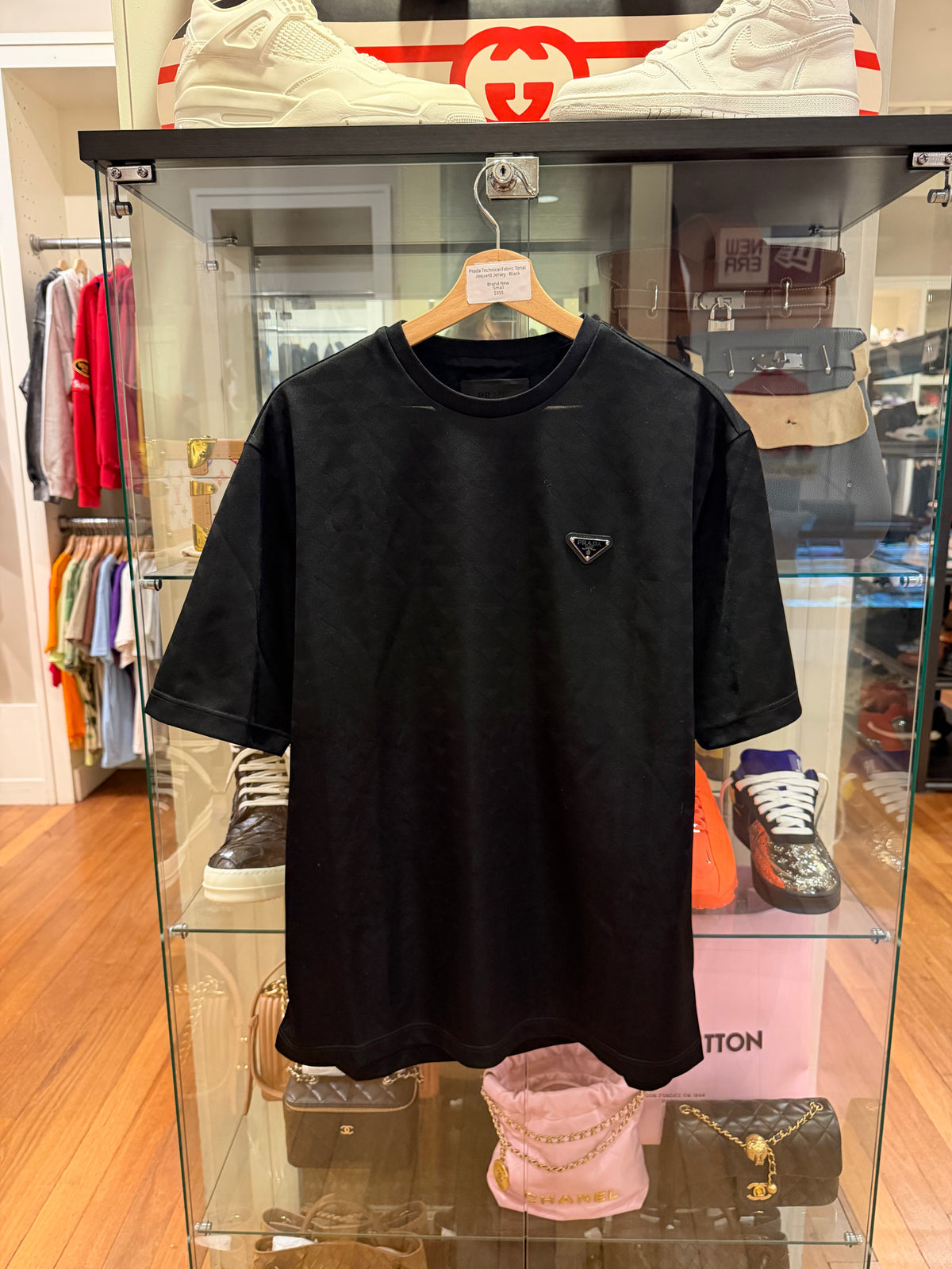 Prada Technical Fabric Tonal Jaquard Jersey- Black