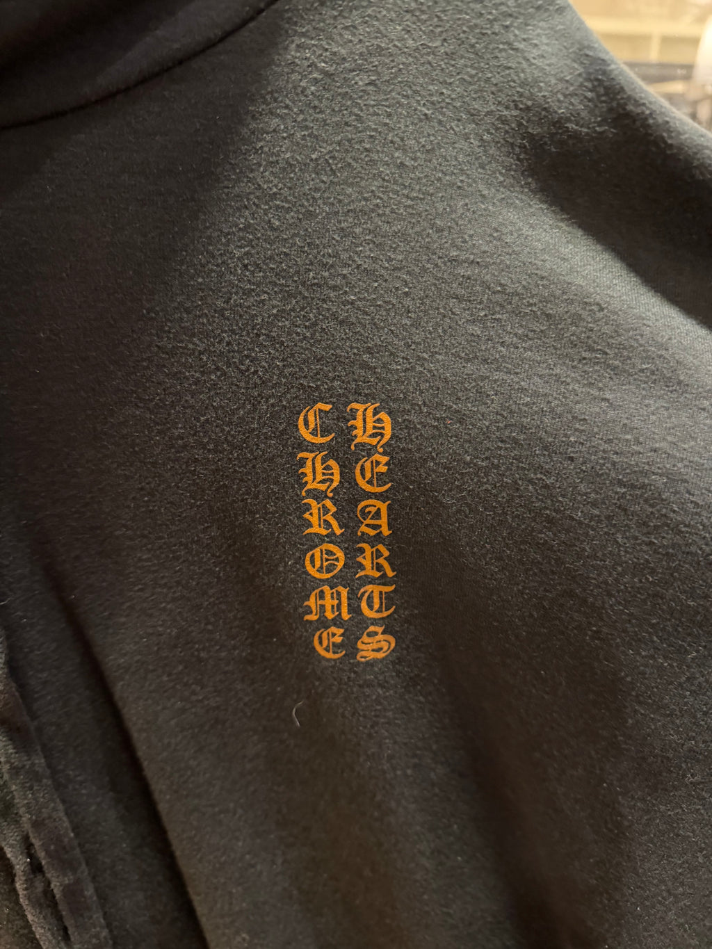 Chrome Hearts Vertical Logo Hoodie - Black/Brown