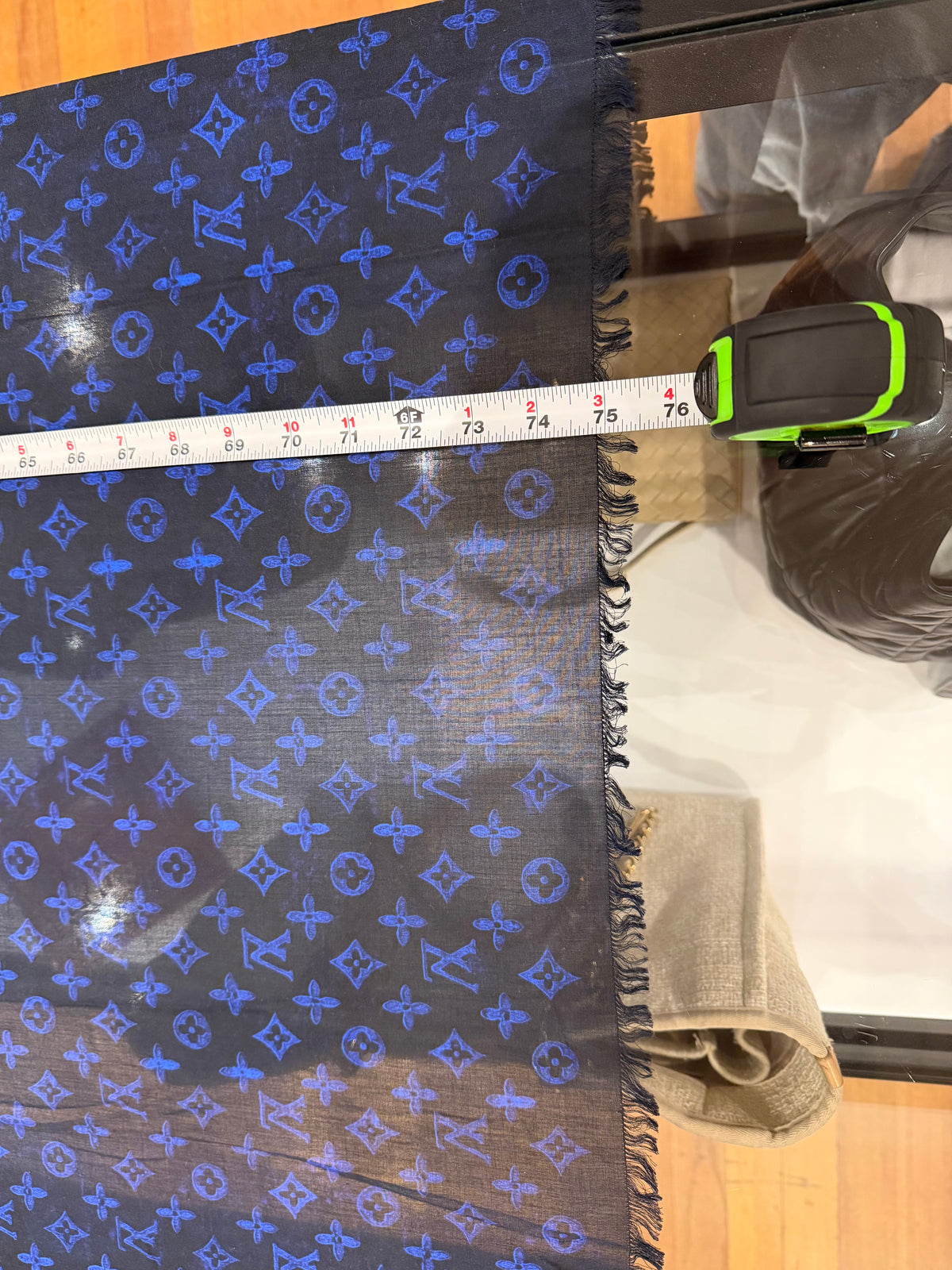 Louis Vuitton Etoile Everyday Stole Scarf Blue Navy blue Cotton (75in)