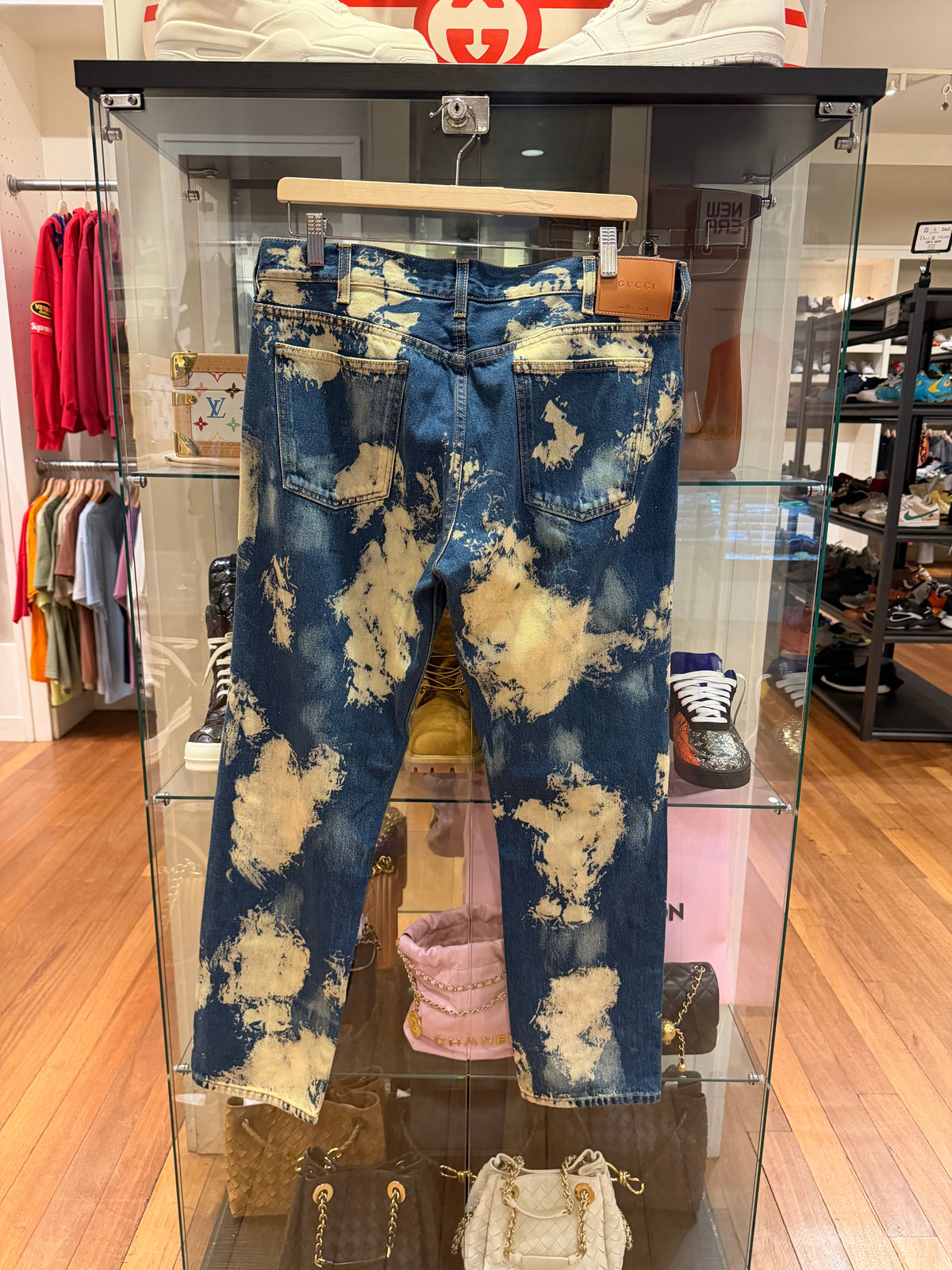 Gucci Bleached Studded Denim Jeans (FW17) - Blue