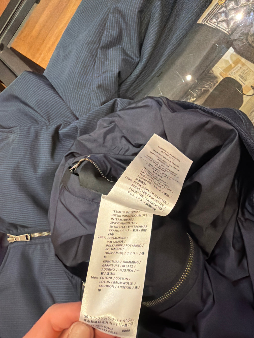 Gucci Micro-Check Zip Up Bomber Jacket - Navy