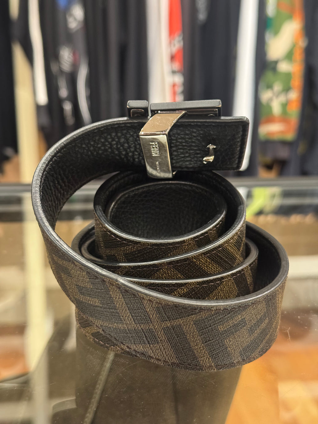 Fendi FF Logo Waist Belt Brown