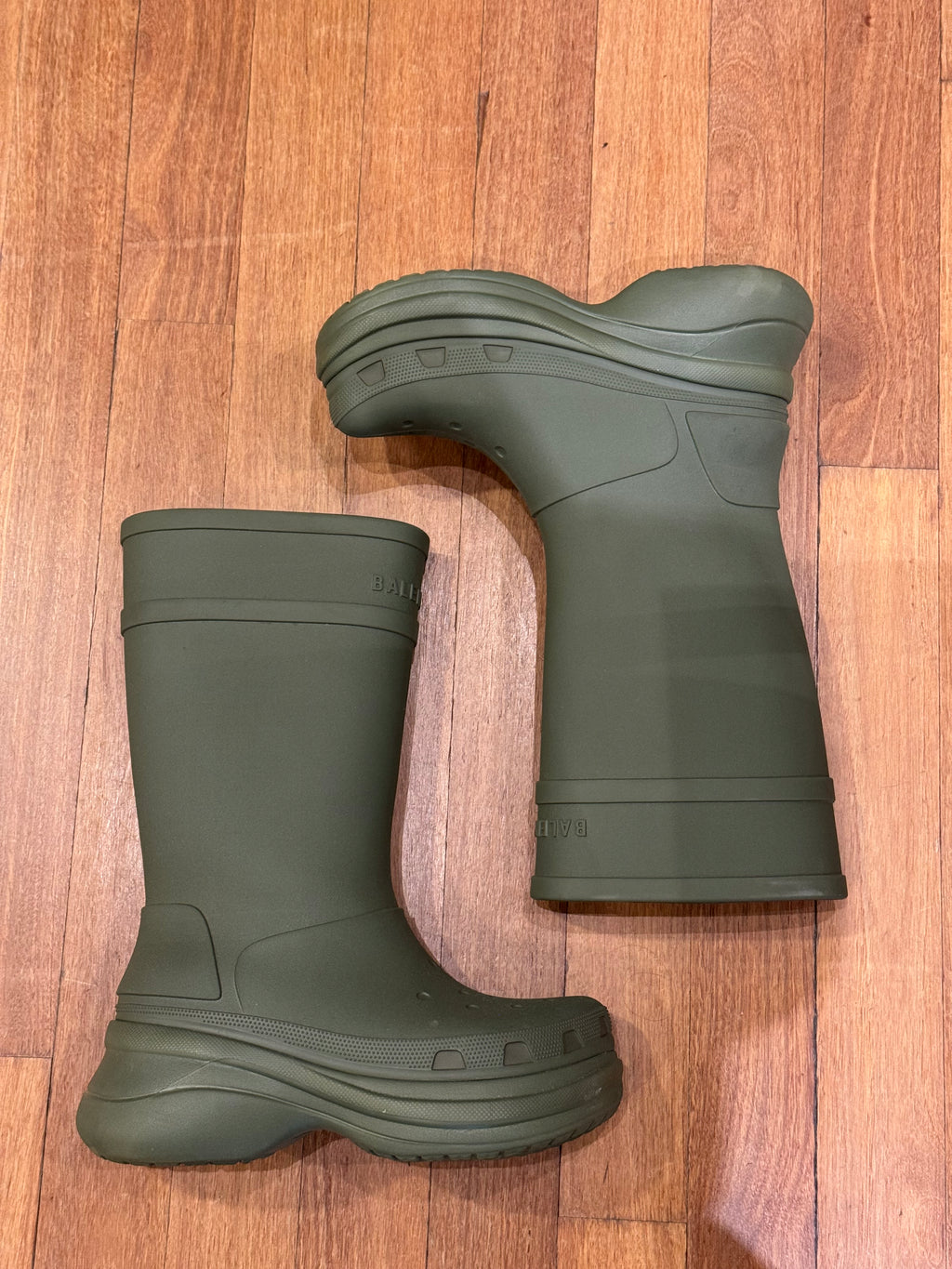 Balenciaga x Crocs Rubber Rain Boots - Olive