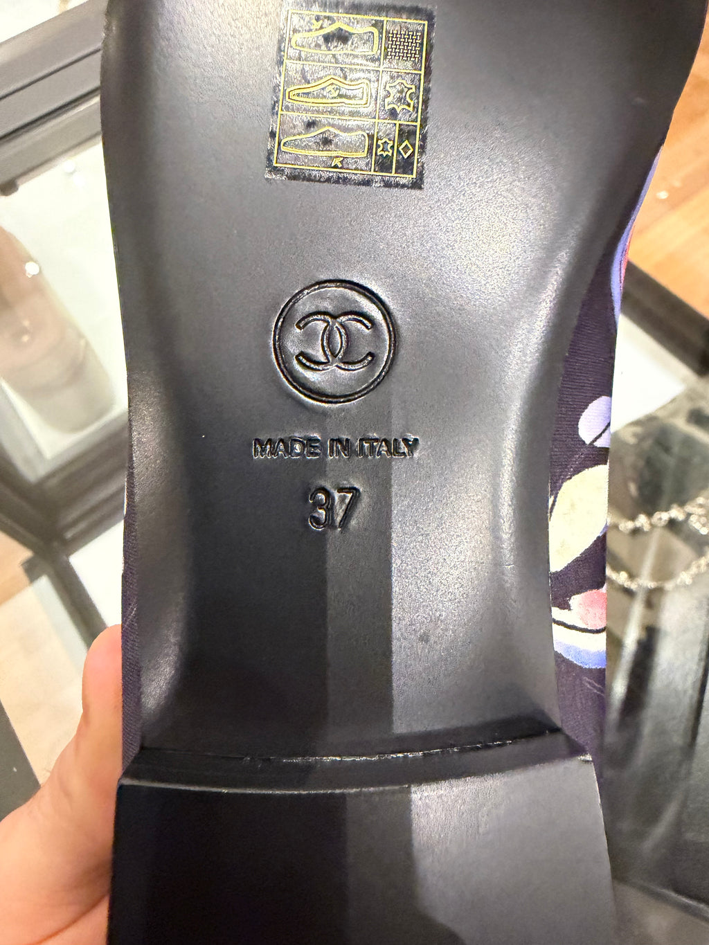 Chanel CC Logo Floral Ballet Flats