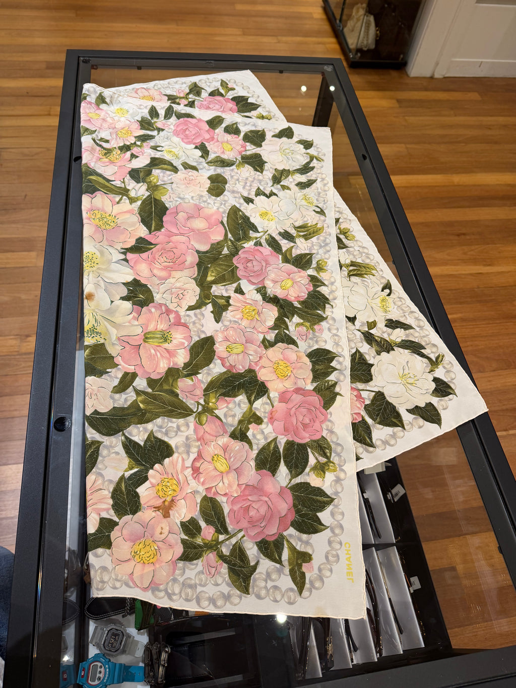 Chanel Camellia Floral Silk Scarf