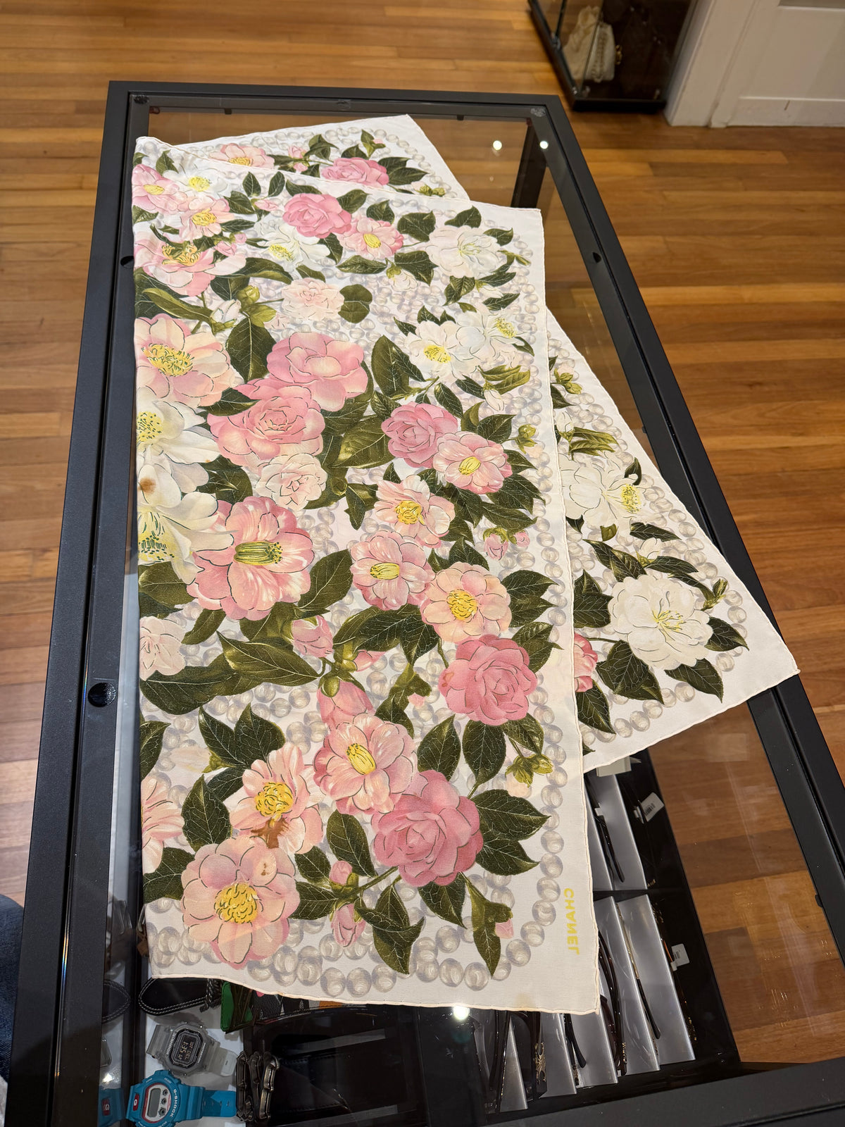 Chanel Camellia Floral Silk Scarf