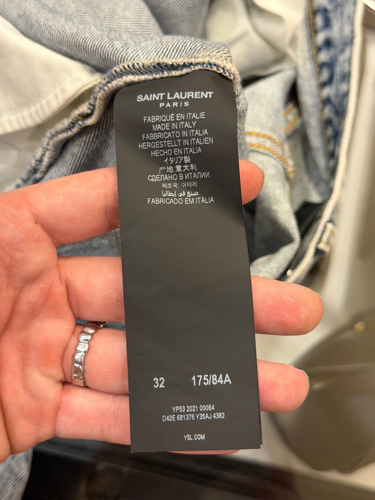 Saint Laurent Acid Wash Y2K Lowrise Denim Jeans