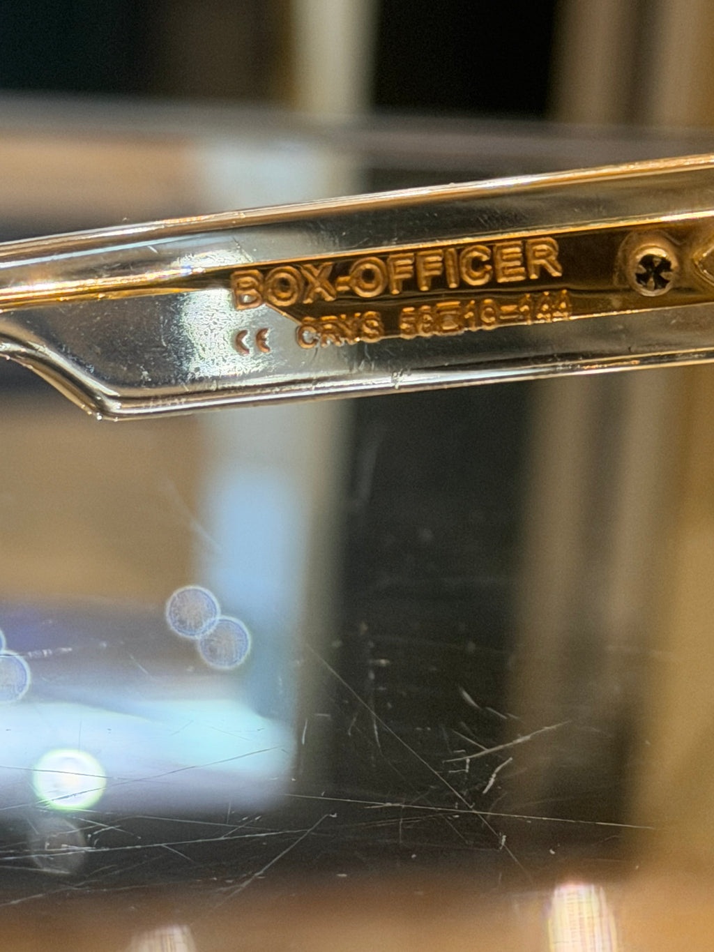 Chrome Hearts Box Officer Glasses - Clear & Gold