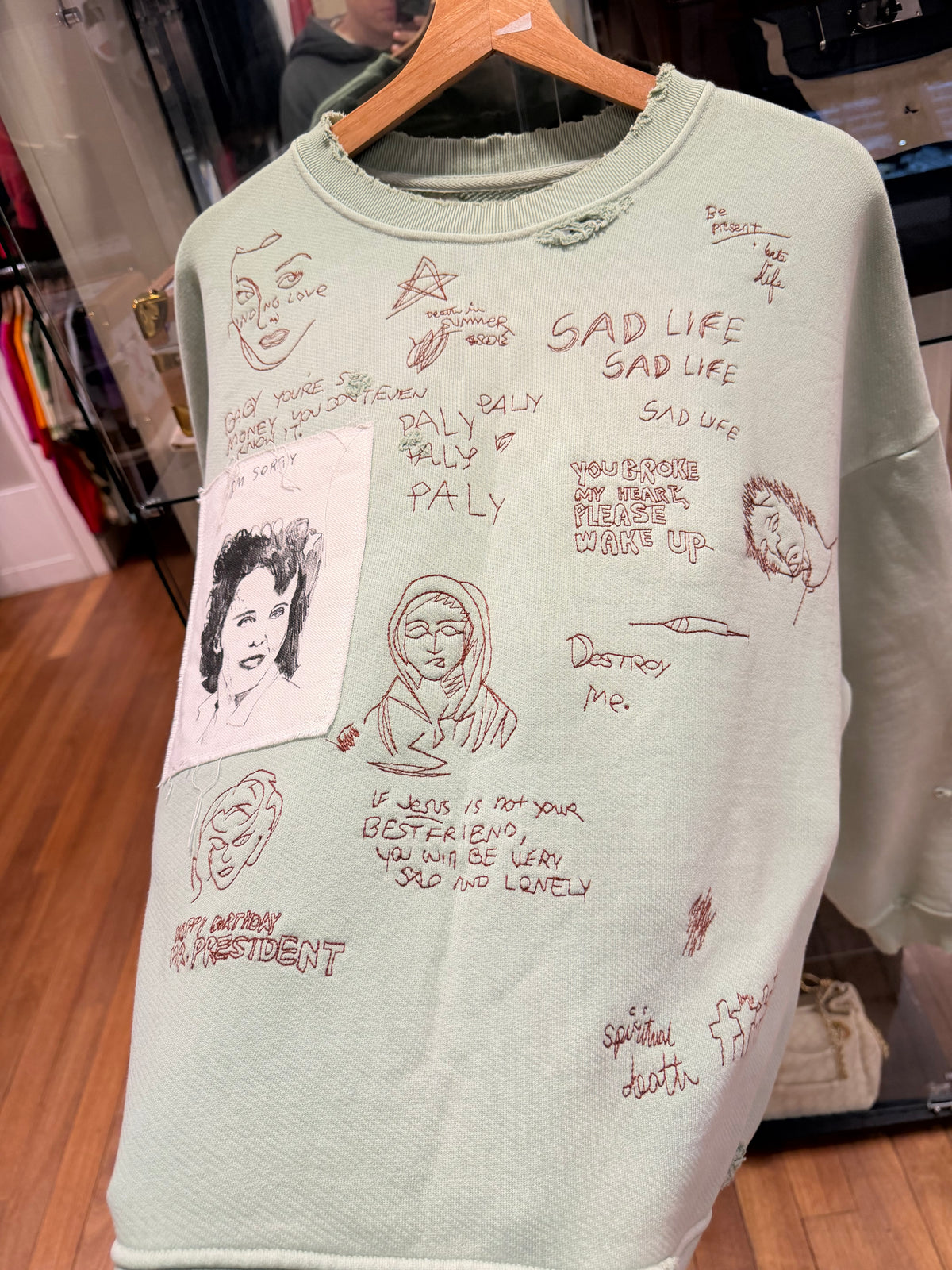 Paly Hollywood SS24 Embroidered Crewneck - Mint