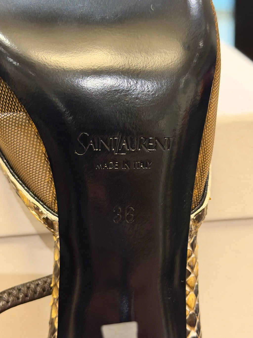 Saint Laurent Folie Slingback Pumps - Mesh/Python