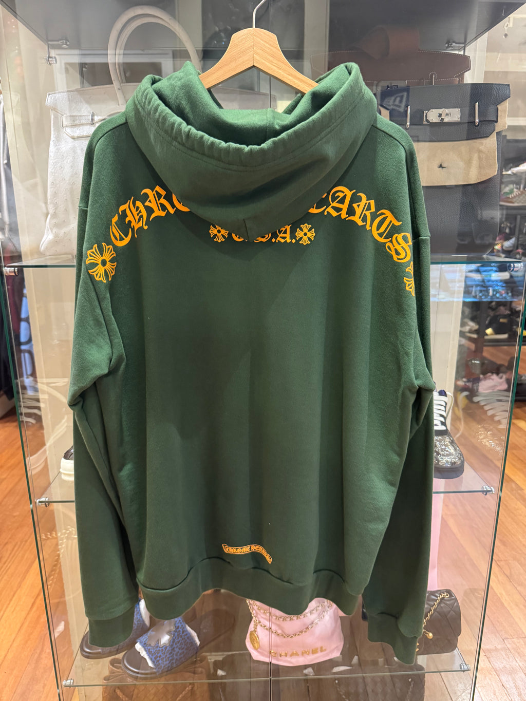 Chrome Hearts Online Exclusive T Bar Hoodie - Green/Orange
