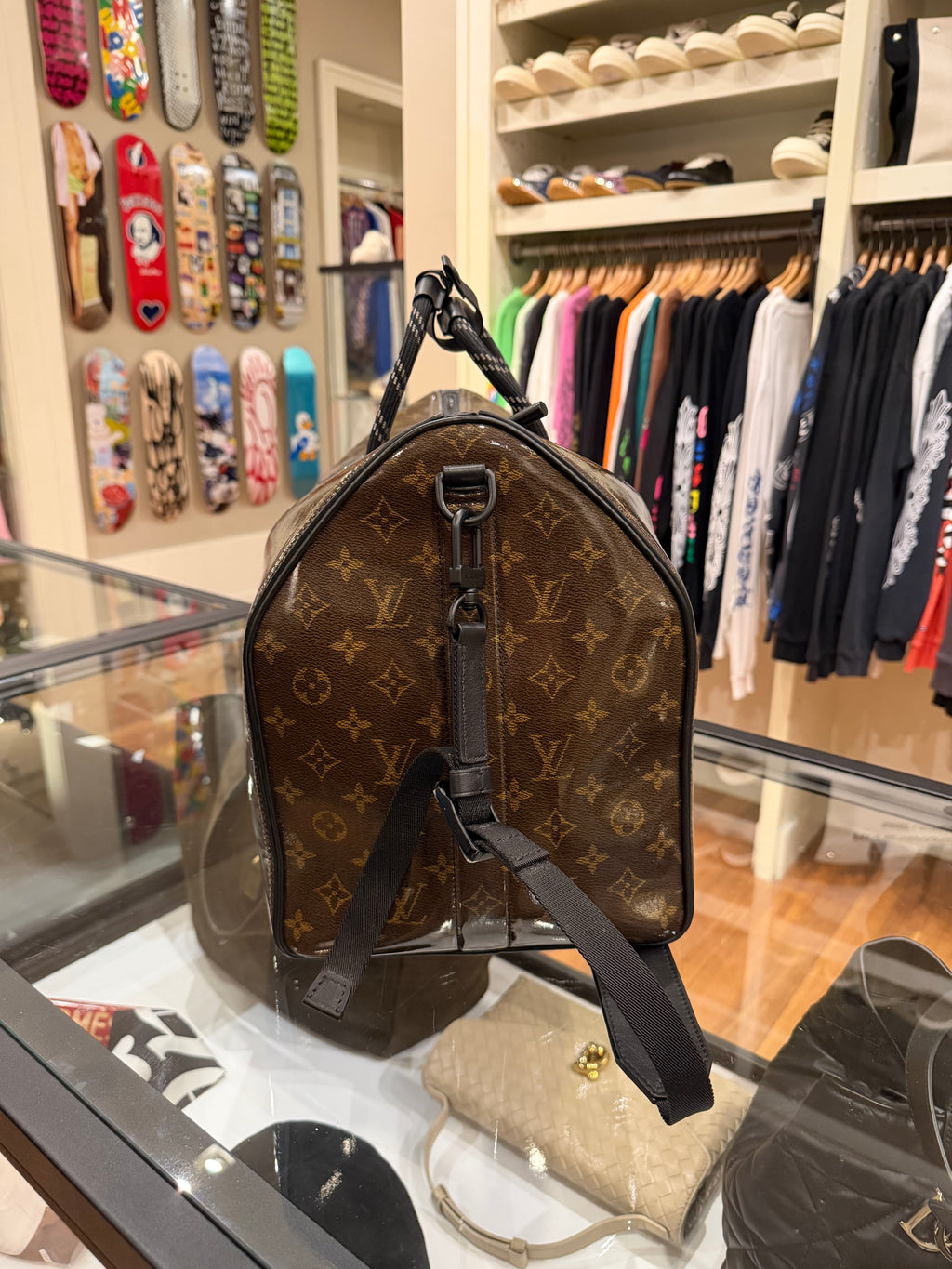 Louis Vuitton Monogram Glaze Keepall Bandouliere 50 Duffle Bag