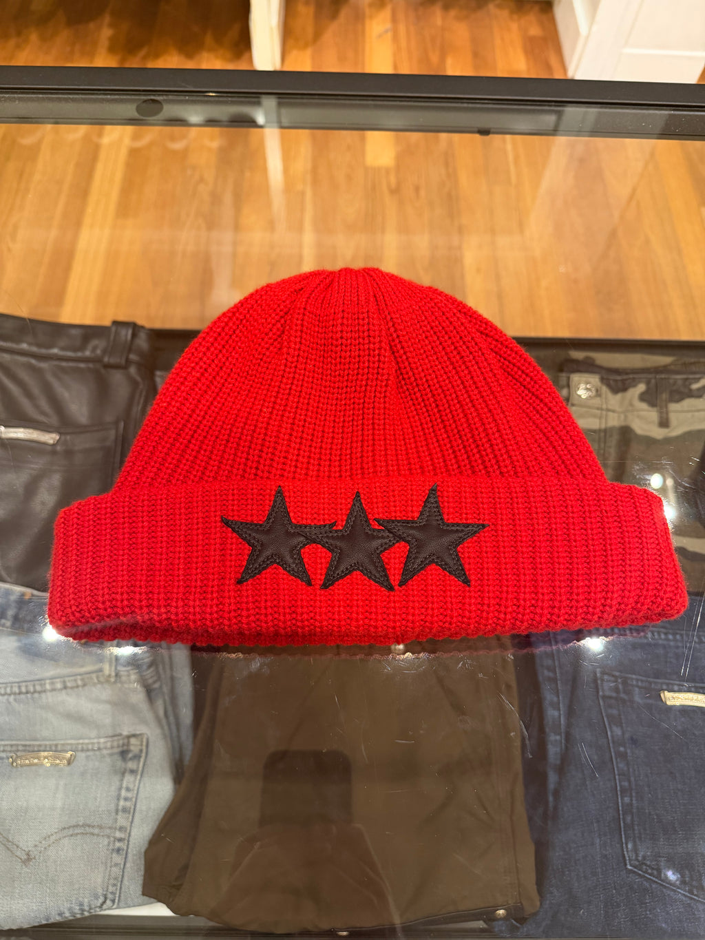 Chrome Hearts Star Patch Cashmere Beanie - Red
