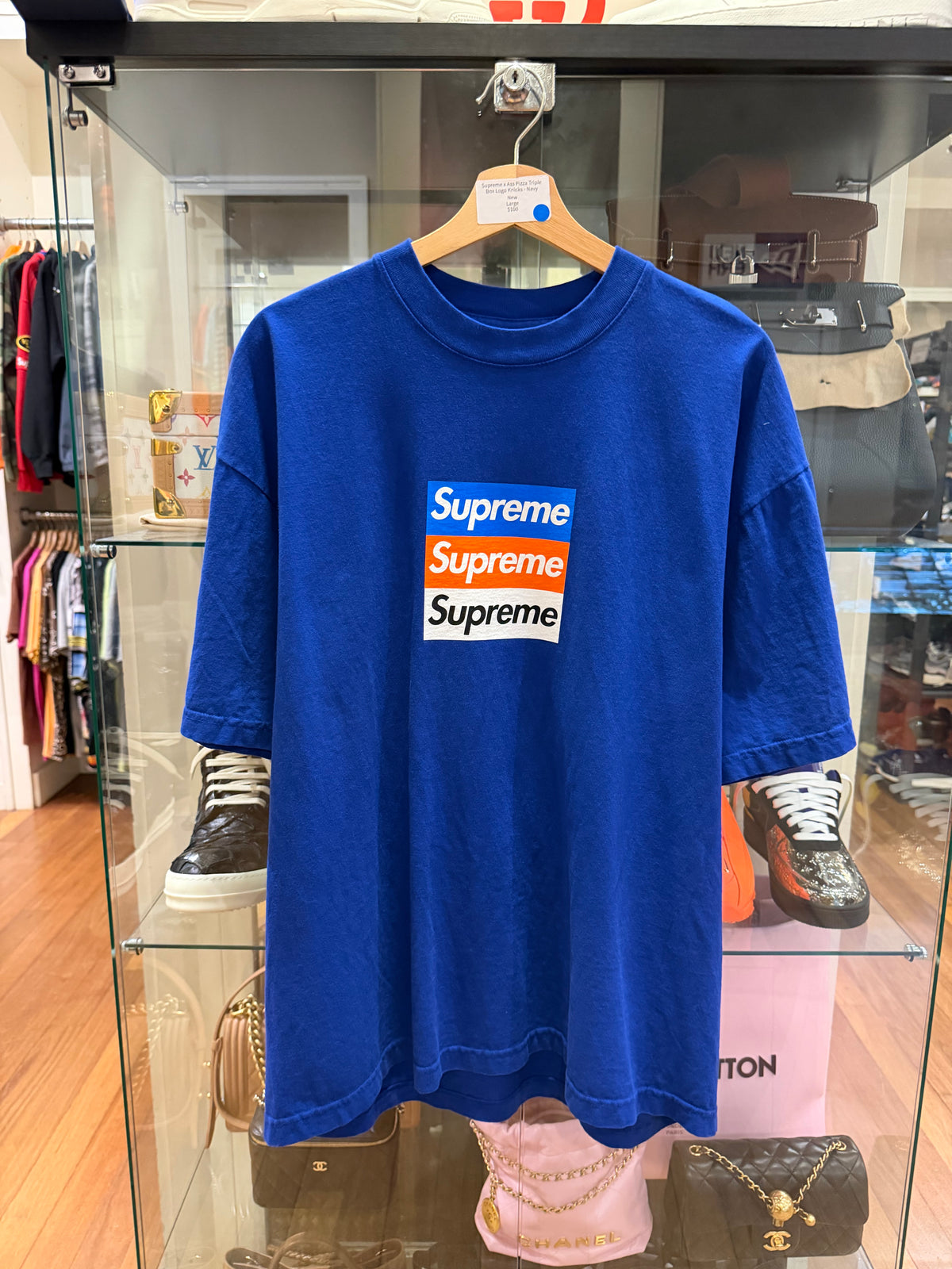 Supreme x Ass Pizza Triple Box Logo Knicks - Navy