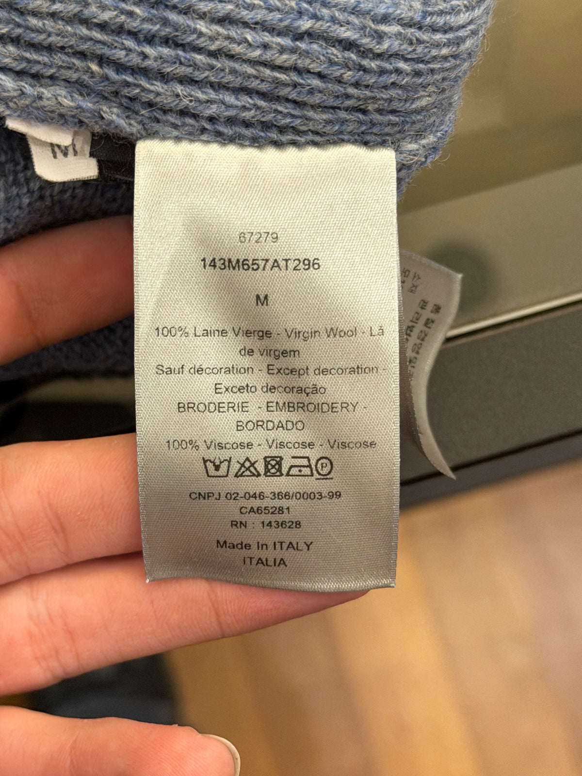 Dior Logo Wool Knit Sweater - Blue