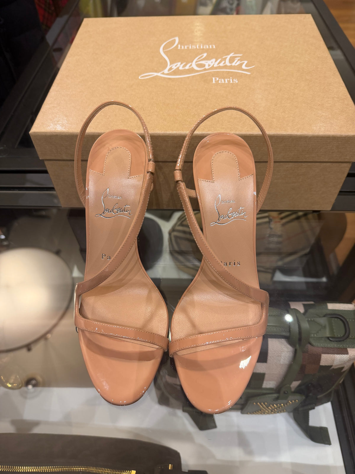 Christian Louboutin Rosa Z 100mm Patent Leather Sandals - Blush