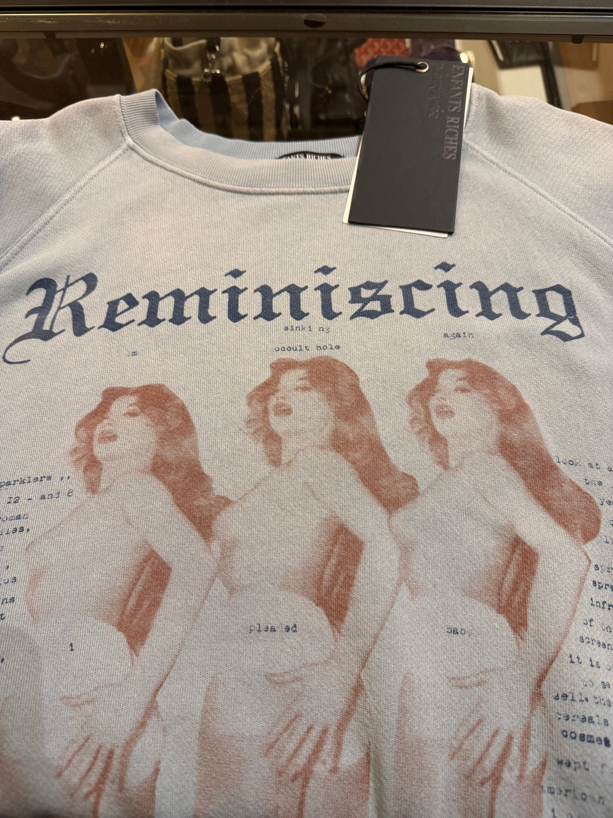 ERD 'Reminiscing' Raglan Graphic Sweatshirt - Blue