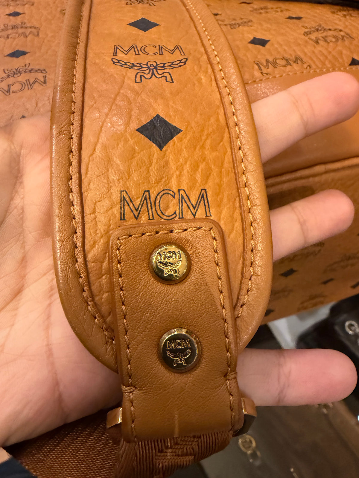 MCM Visetos Backpack - Cognac