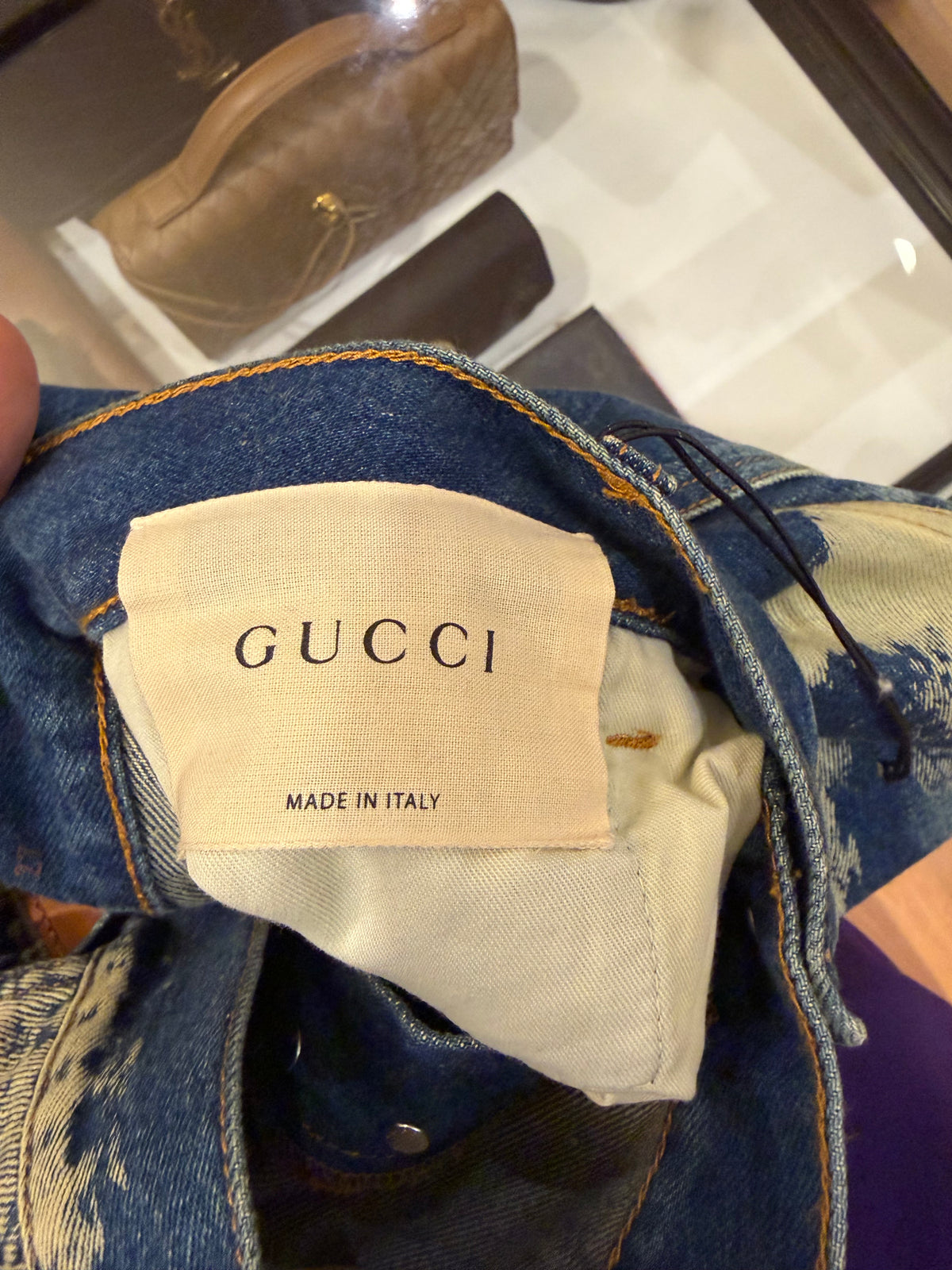 Gucci Bleached Studded Denim Jeans (FW17) - Blue