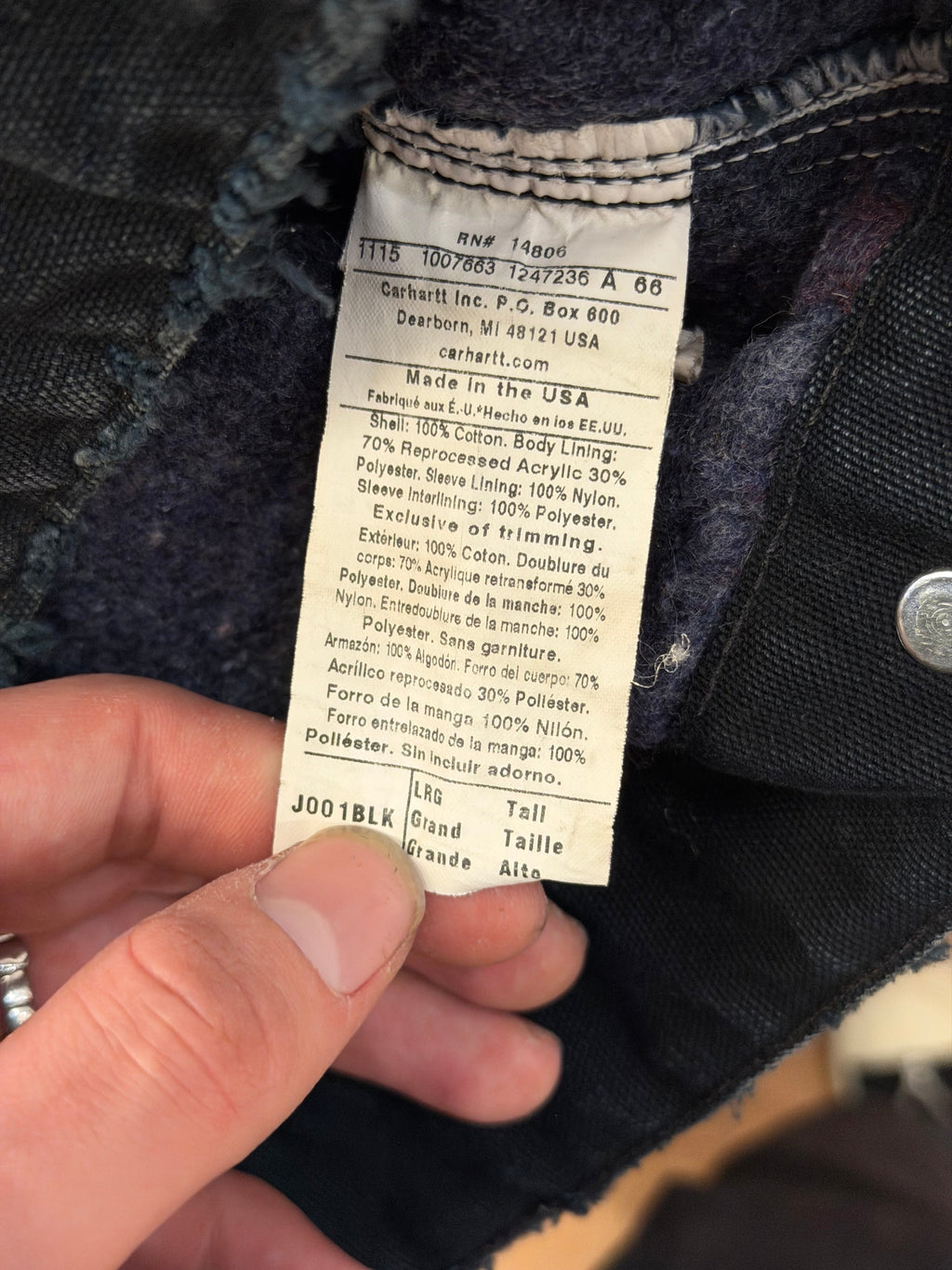 Carhartt Detroit J01 Blanket Lined Workwear Jacket