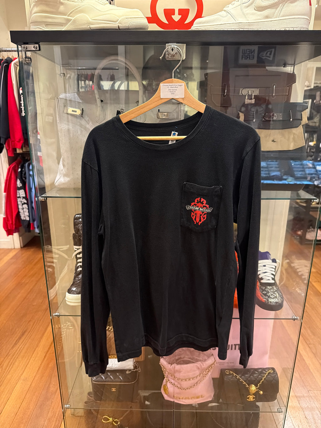 Chrome Hearts Vine Dagger LS - Black/Red