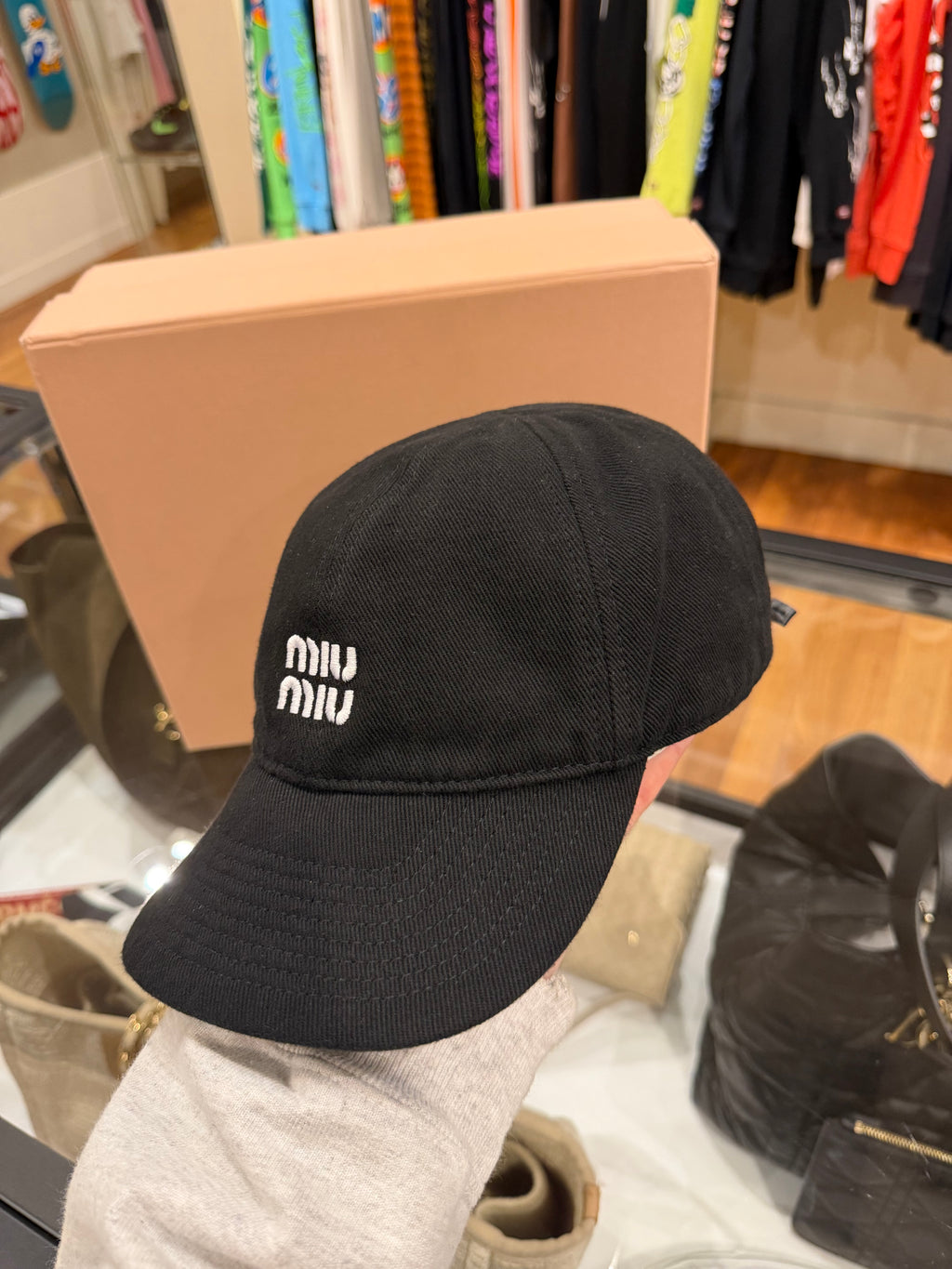 Miu Miu Baseball Cap - Washed Black