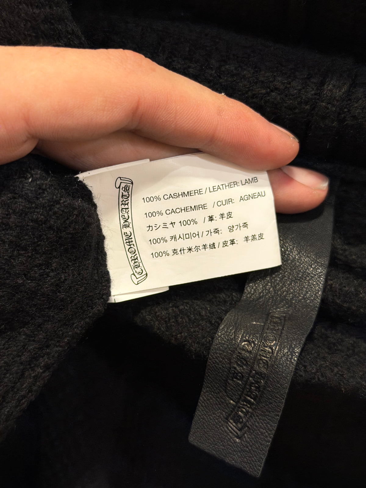 Chrome Hearts Cashmere Triple Cross Patch Waffle Hoodie