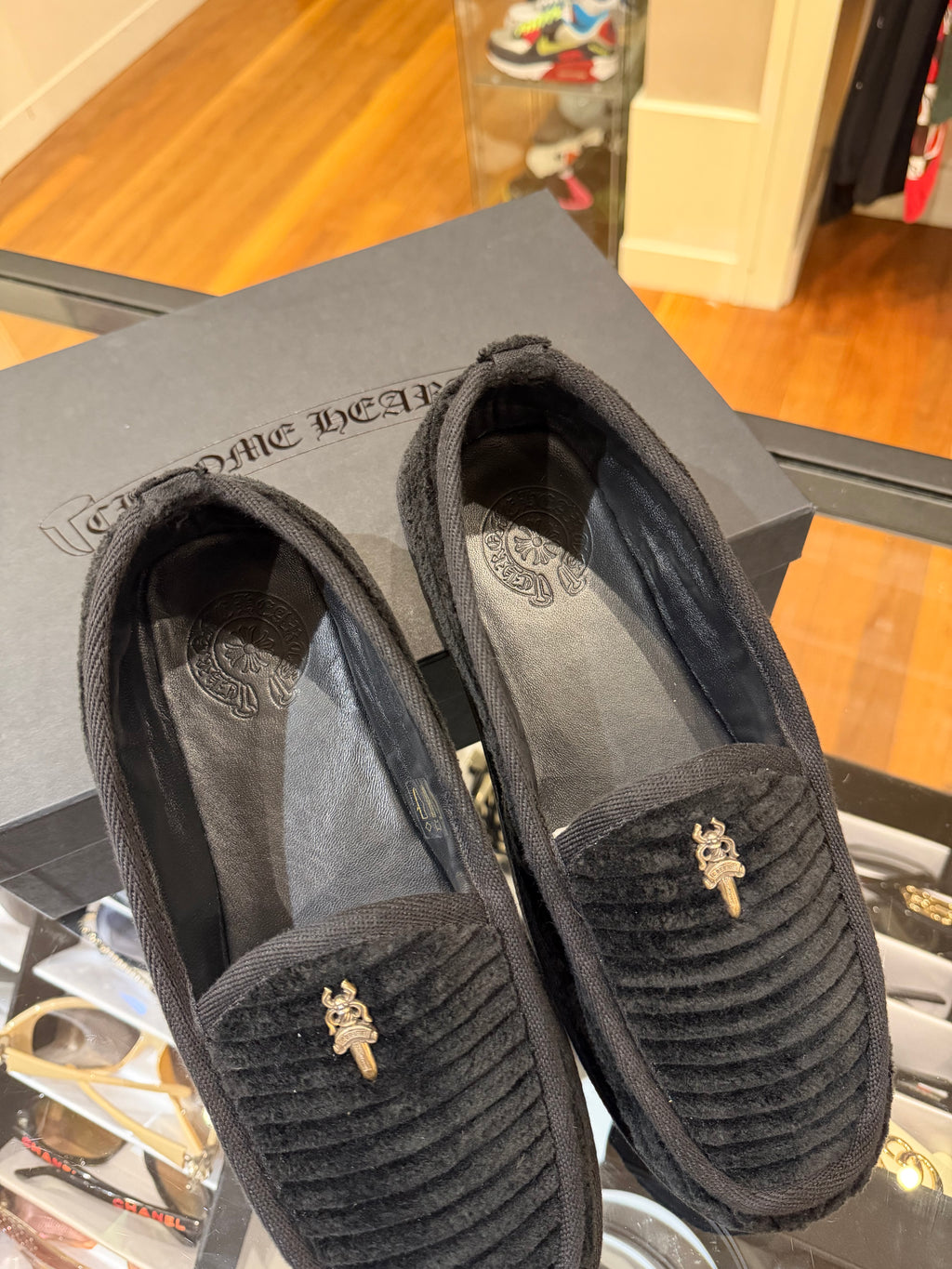 Chrome Hearts Corduroy Dagger Loafers