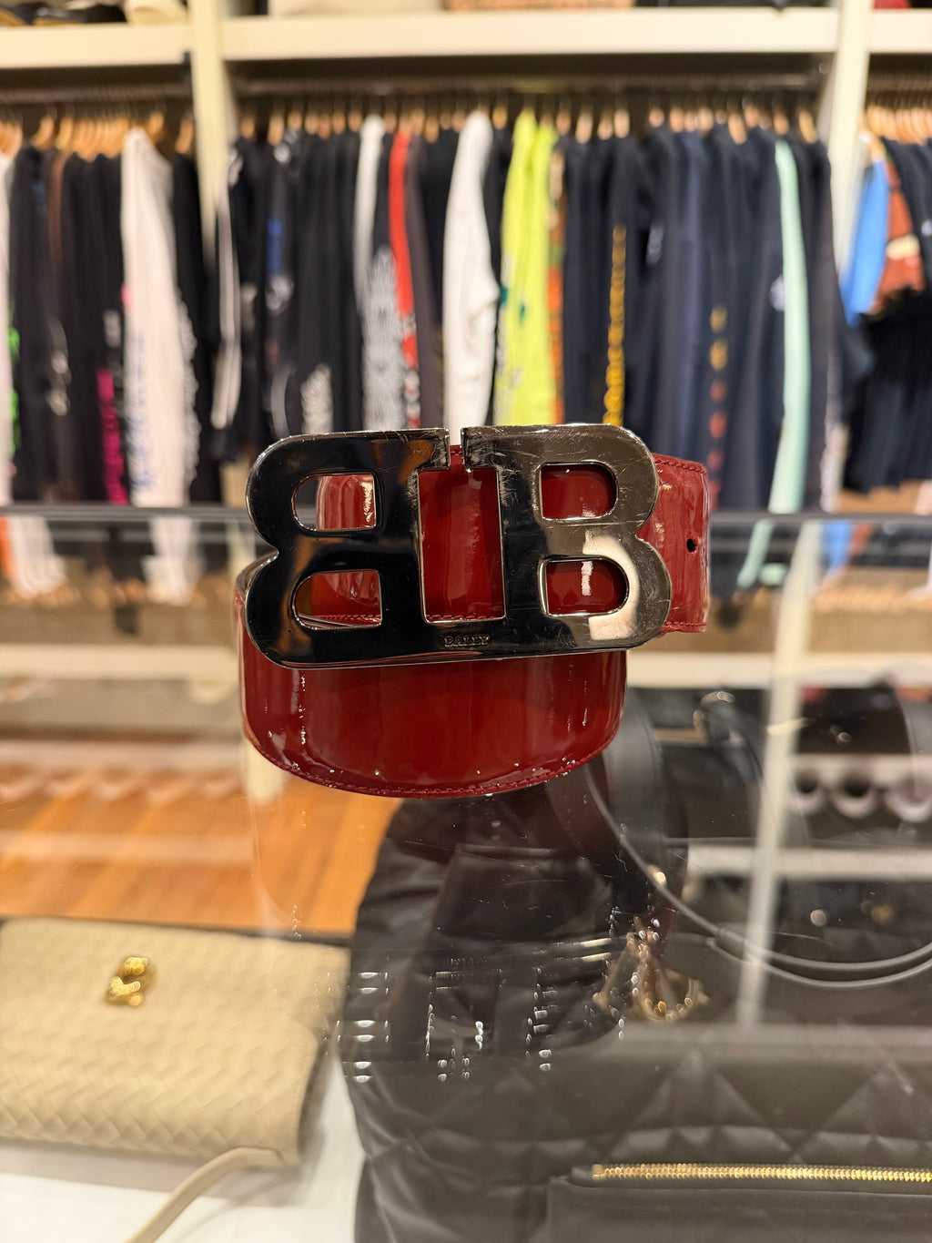 Bally Patent Leather Belt Red