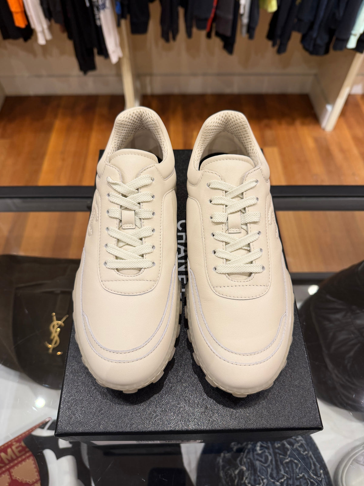 Chanel Calf Skin Trainers Ivory