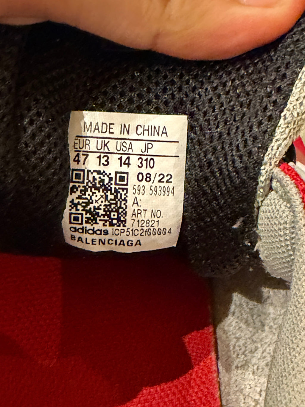 Balenciaga X Adidas Triple S - Grey & Red