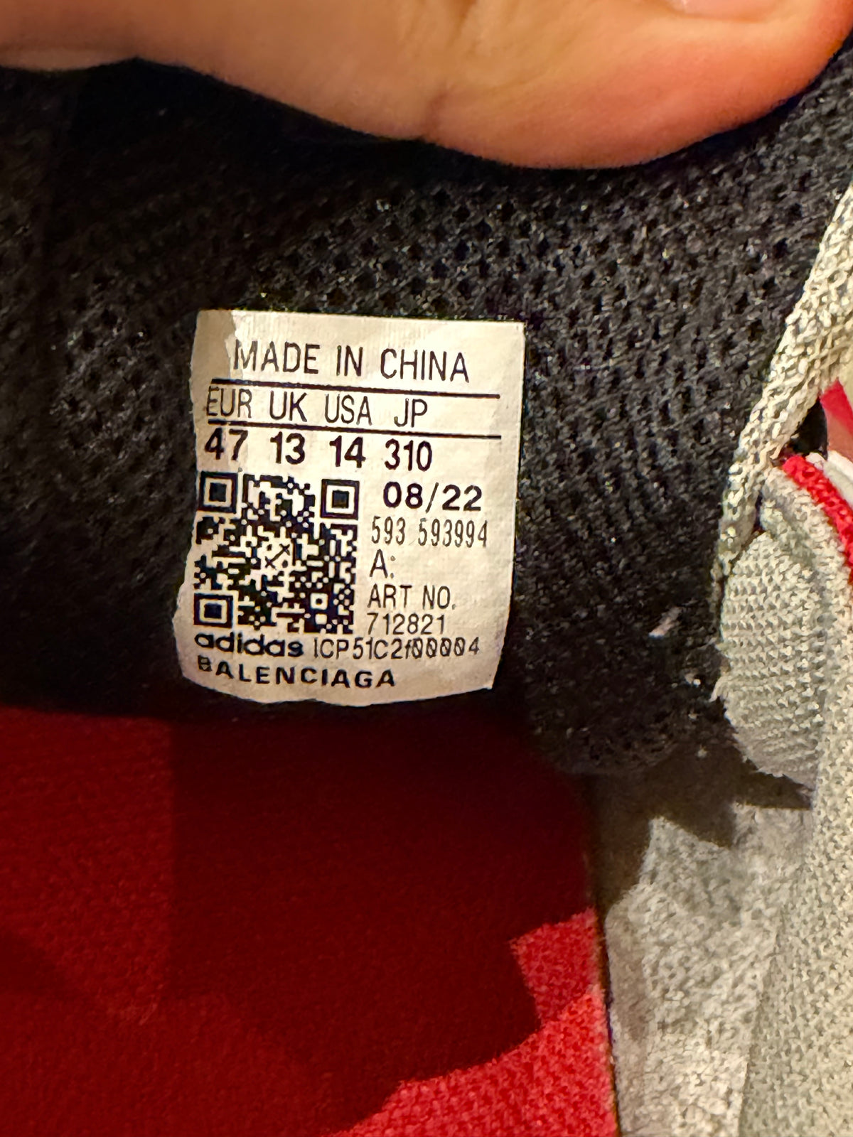 Balenciaga X Adidas Triple S - Grey & Red