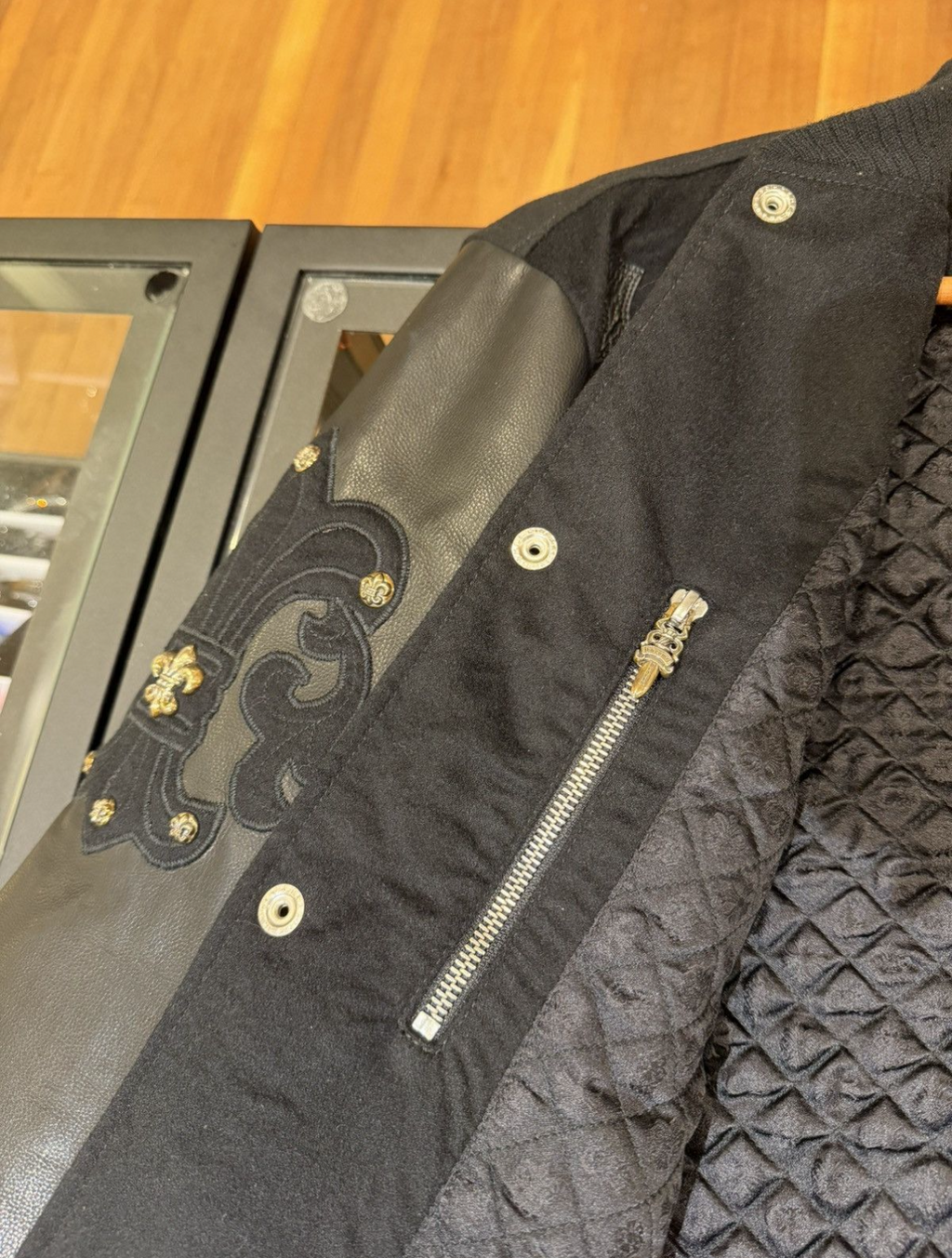 Chrome Hearts Varsity Jacket Cashmere Cross Patch