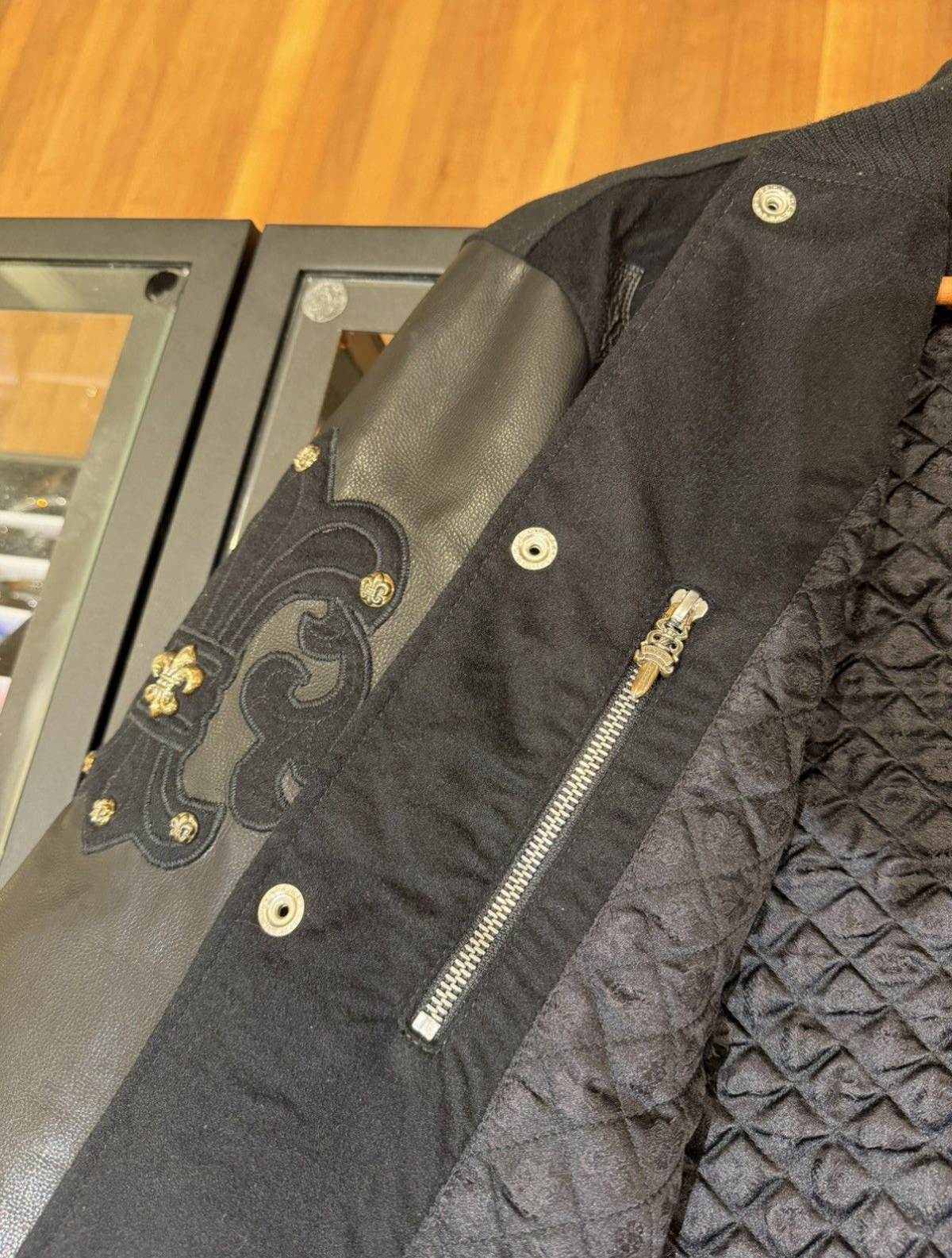 Chrome Hearts Varsity Jacket Cashmere Cross Patch