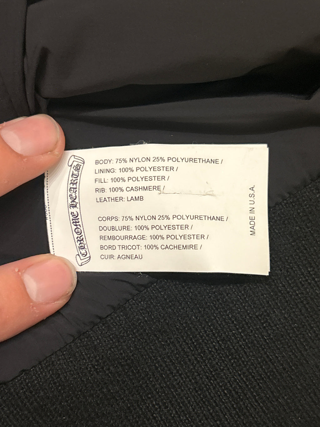 Chrome Hearts Quilted Cross Patch Jacket