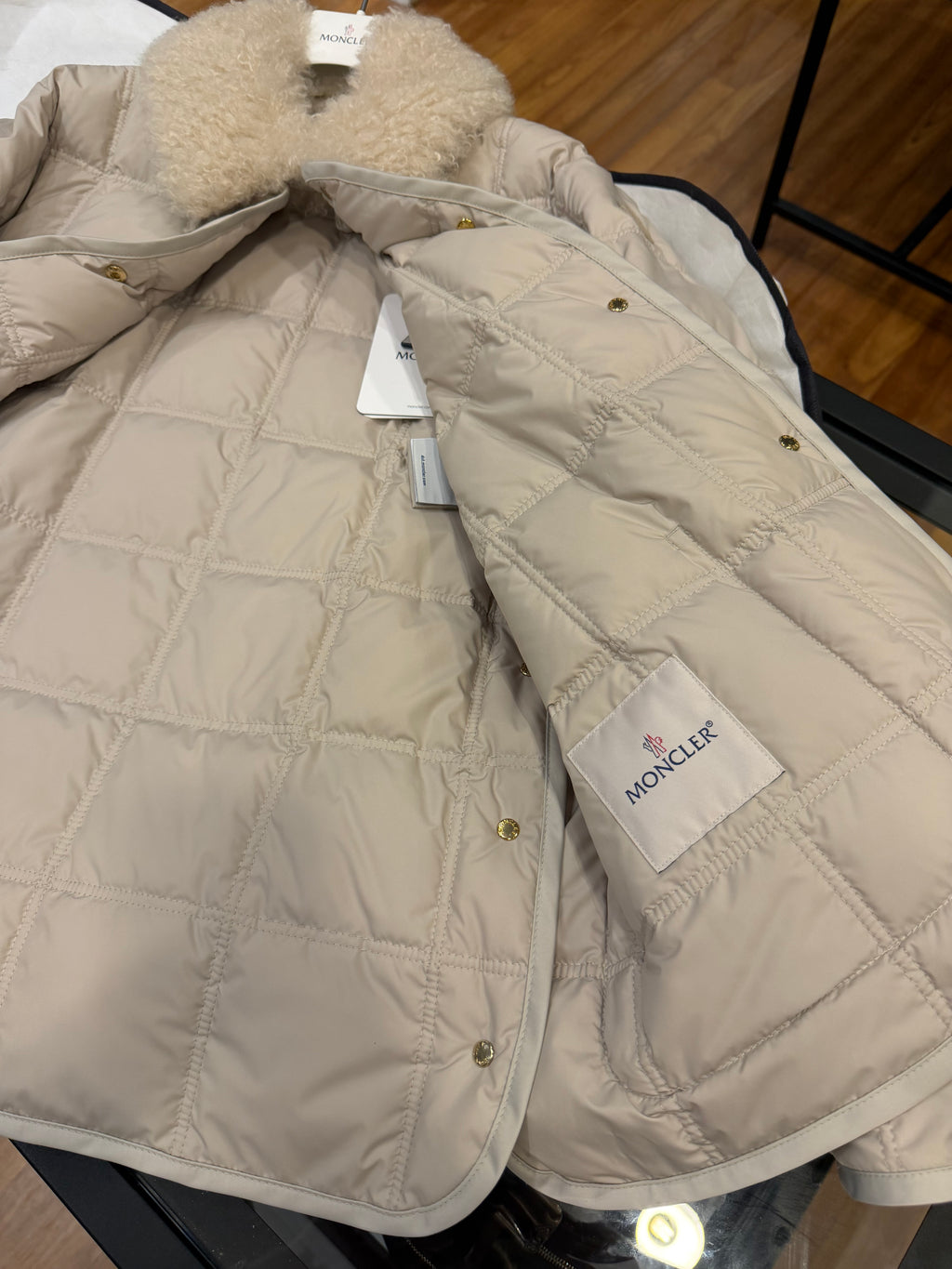Moncler Cygnes Down Quilted Jacket - Beige (Women’s)