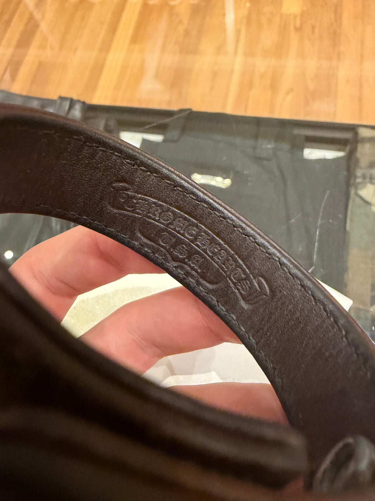 Chrome Hearts Cross Ball Leather Snap Bracelet - Brown