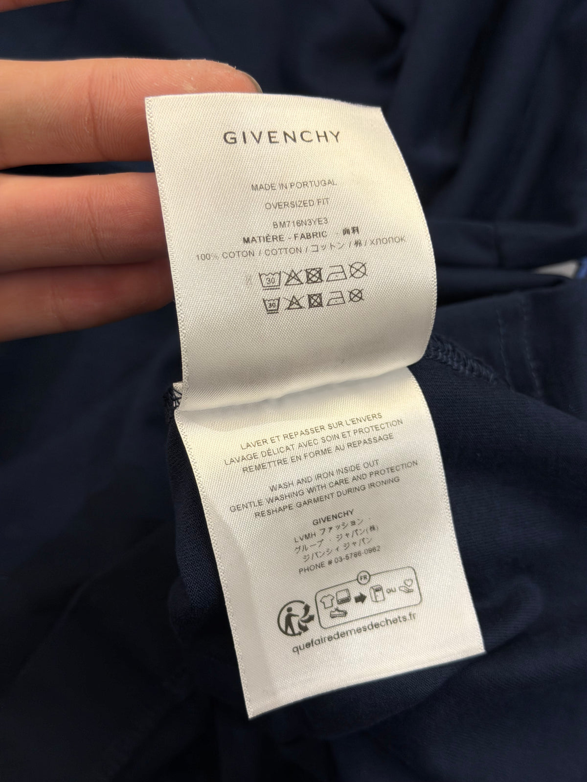 Givenchy Paris Logo Tee - Navy