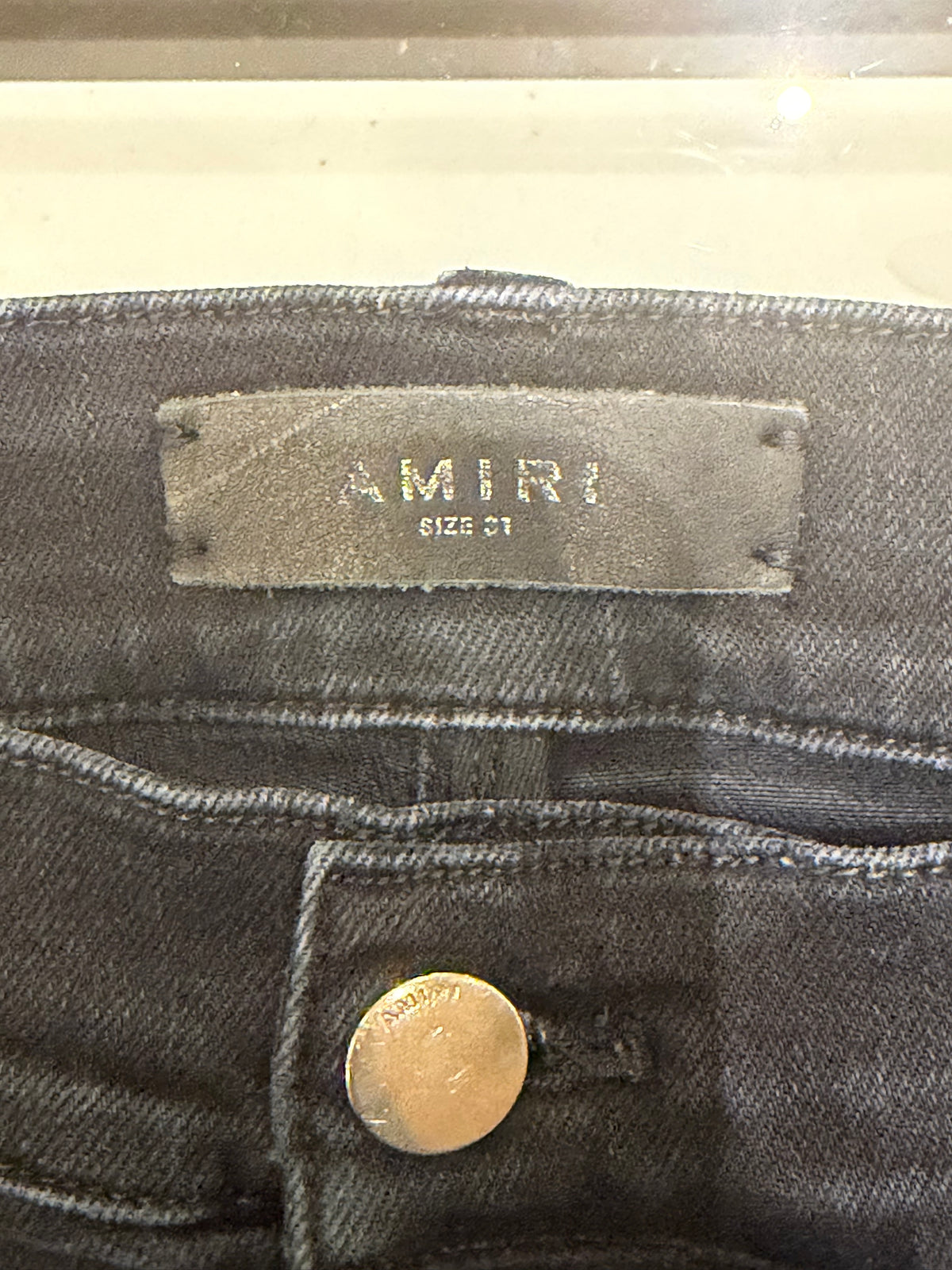 Amiri Leopard Patch Thrasher Skinny Jeans