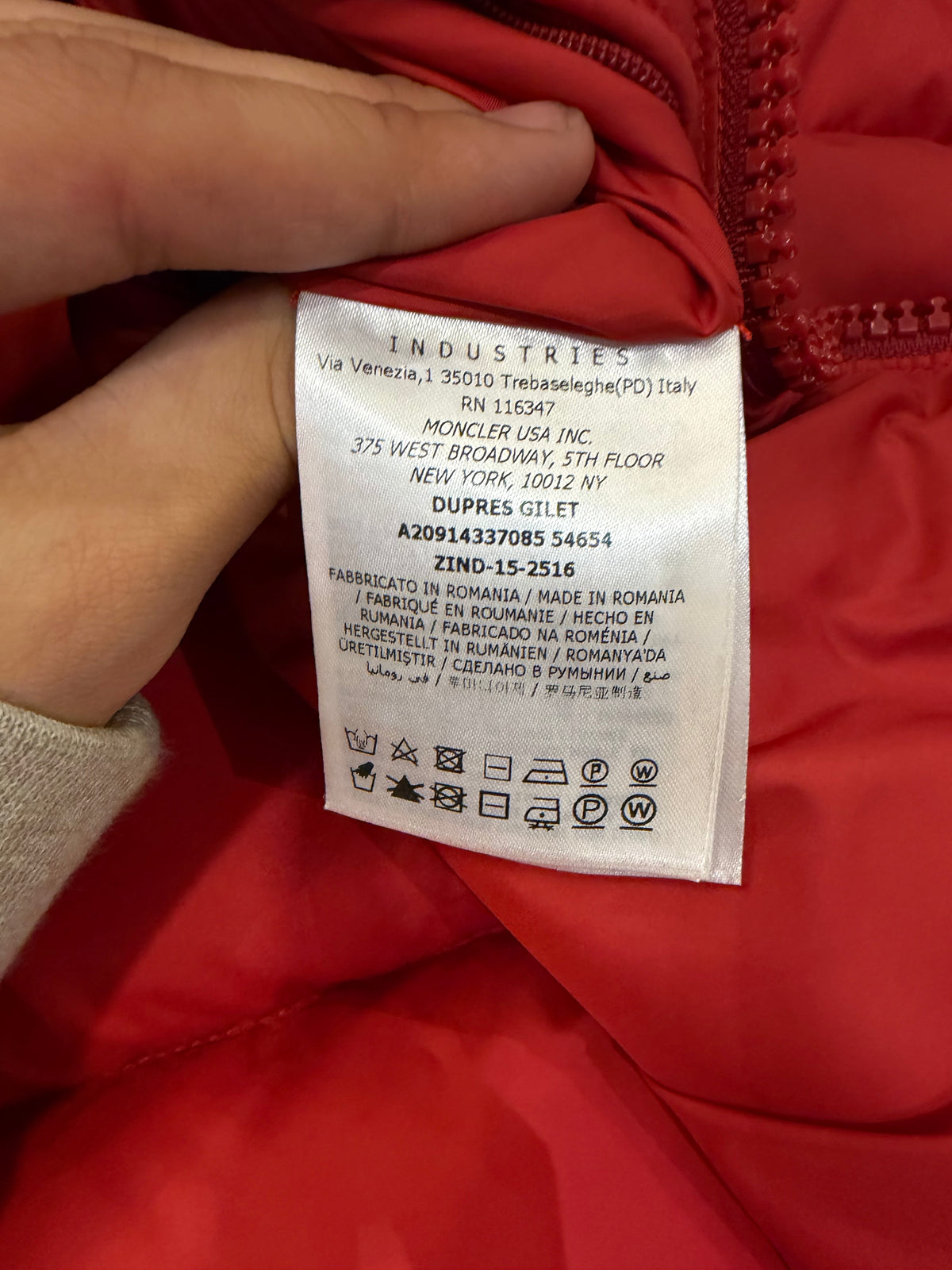 Moncler Down Puffer Vest - Red