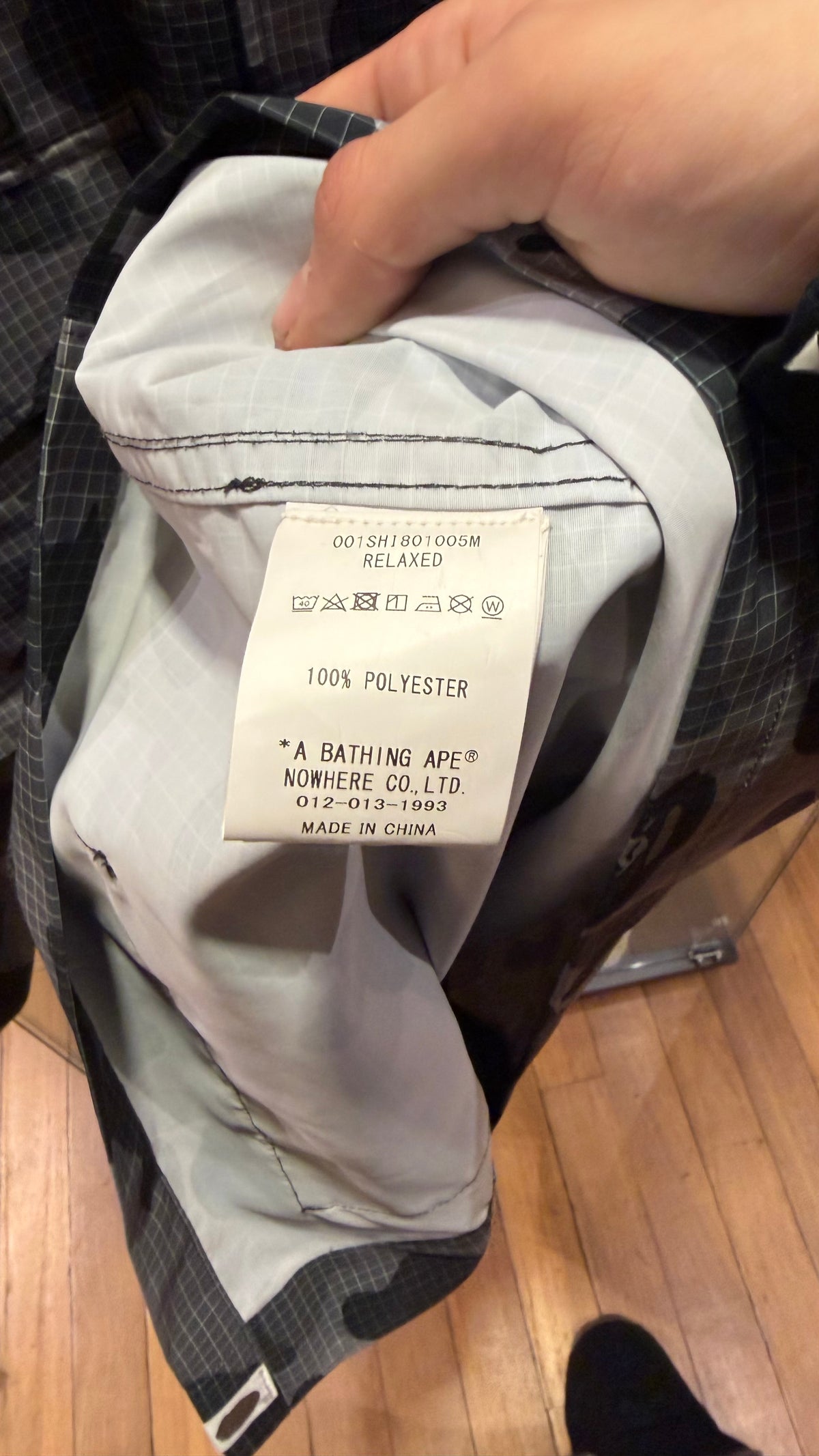 Bape FW22 Grid Camo Relaxed Fit Military Shirt - Black