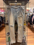 Amiri MX1 Distressed Skinny Jeans - LightWash/Zebra Patches
