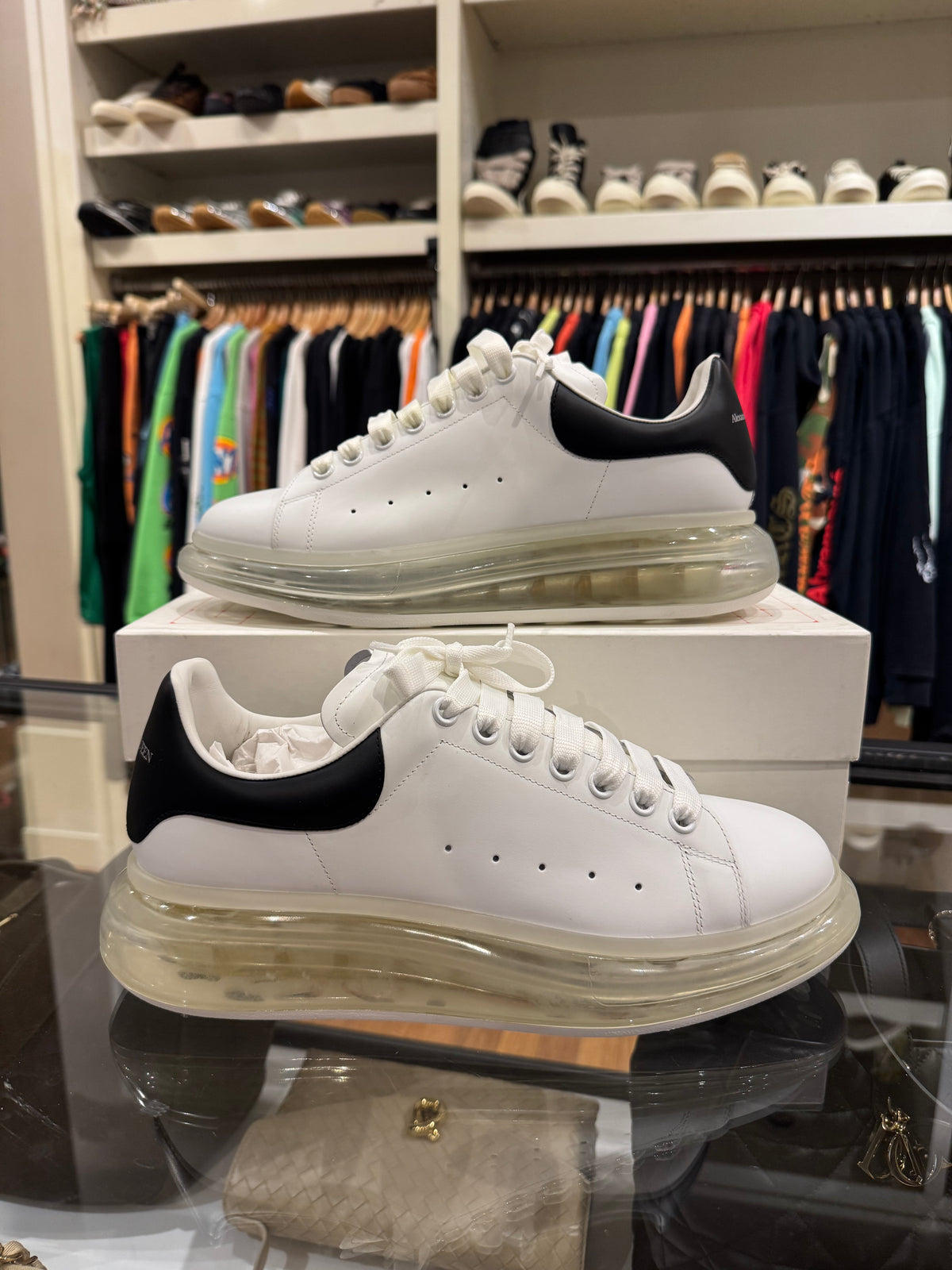 Alexander McQueen Bubble Sole Oversized Sneaker - White/Black