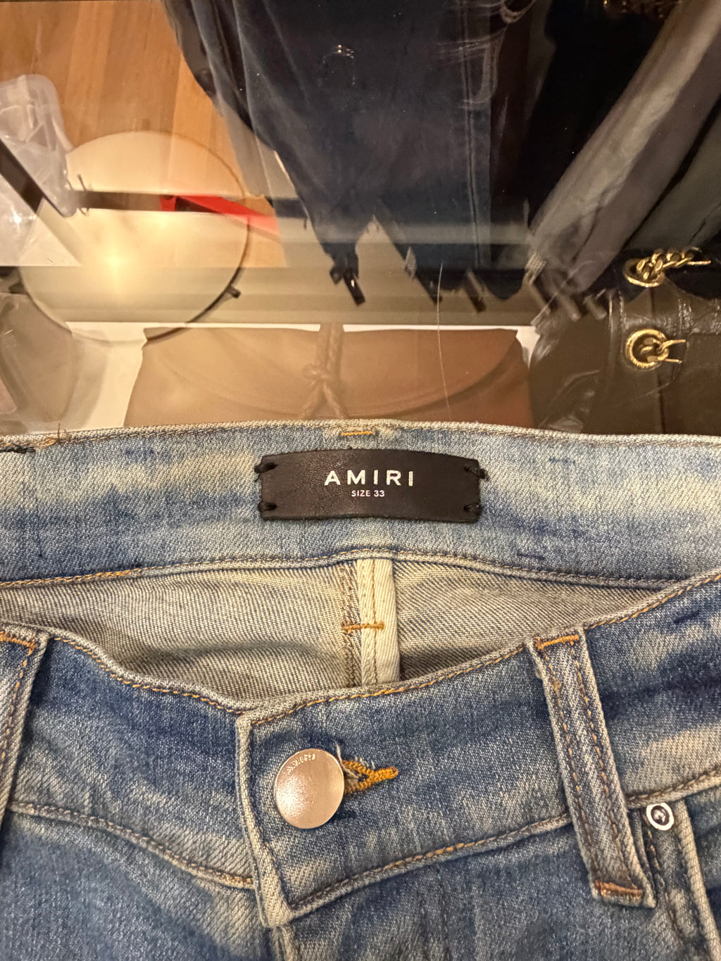 Amiri MX1 Blue White Tie-Dye
Patch Denim Jeans