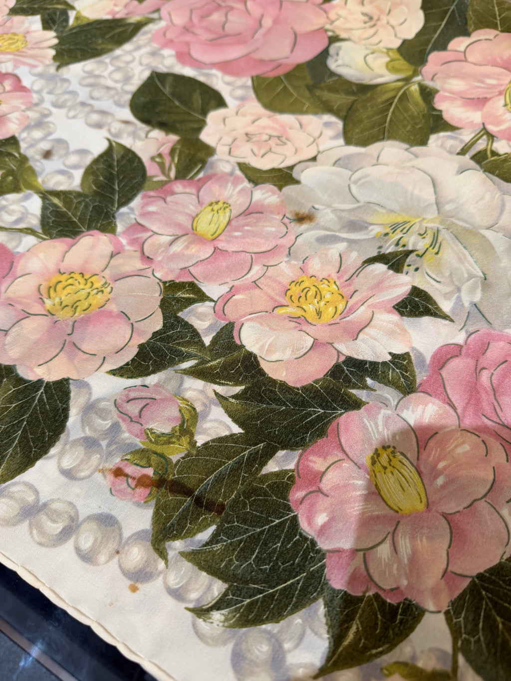 Chanel Camellia Floral Silk Scarf