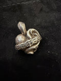 Chrome Hearts Floral Heart Orbit Pendant - Silver