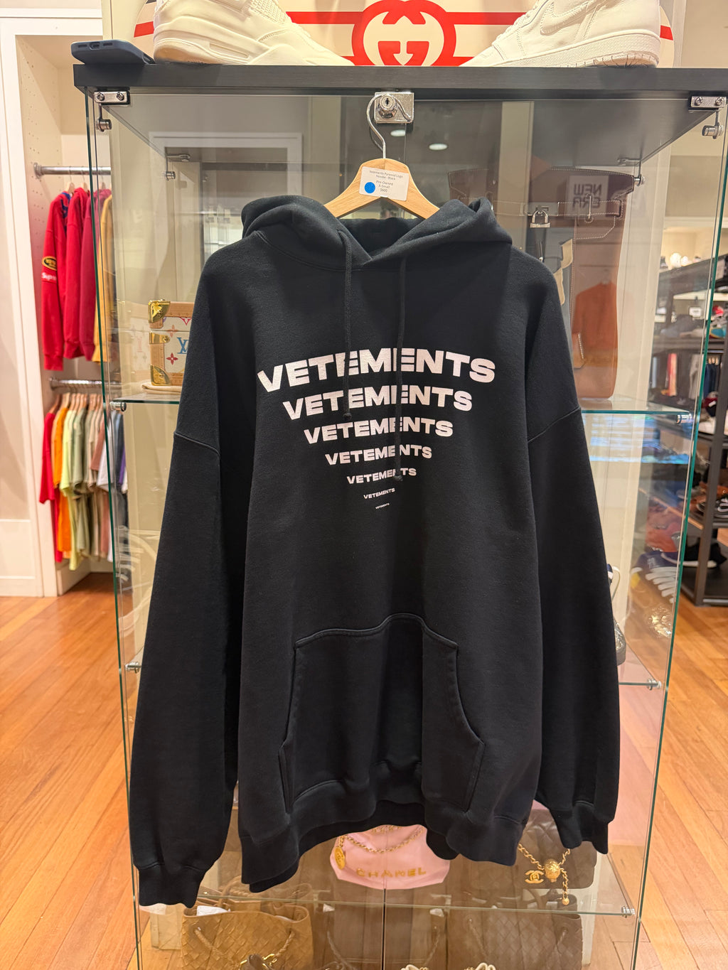 Vetements Pyramid Logo Hoodie - Black