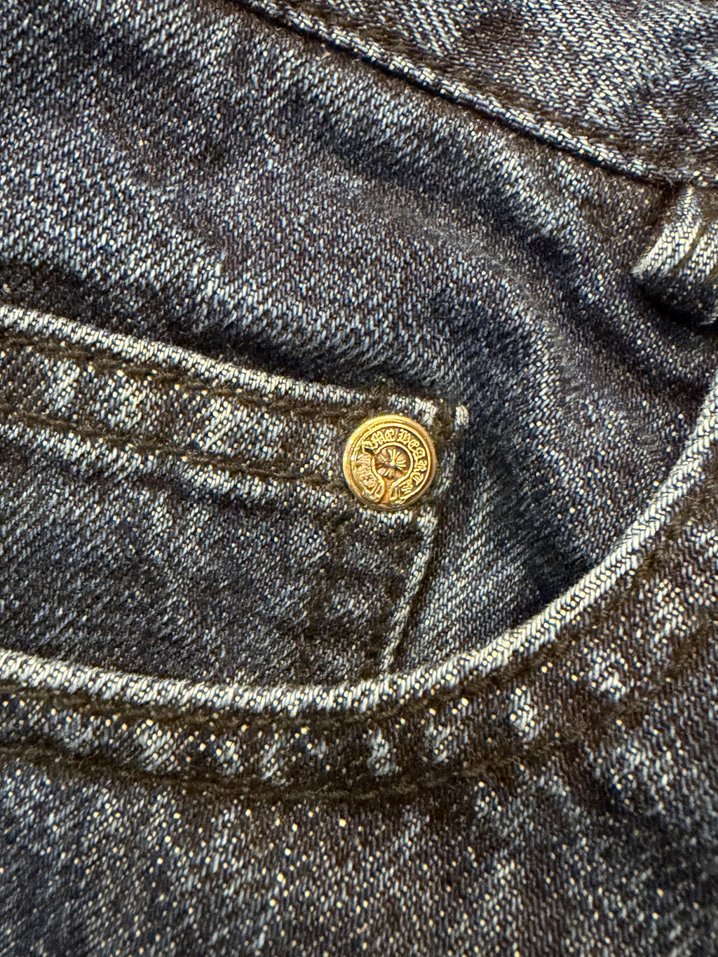 Chrome Hearts KS Cut Raw Denim Jeans - Blue