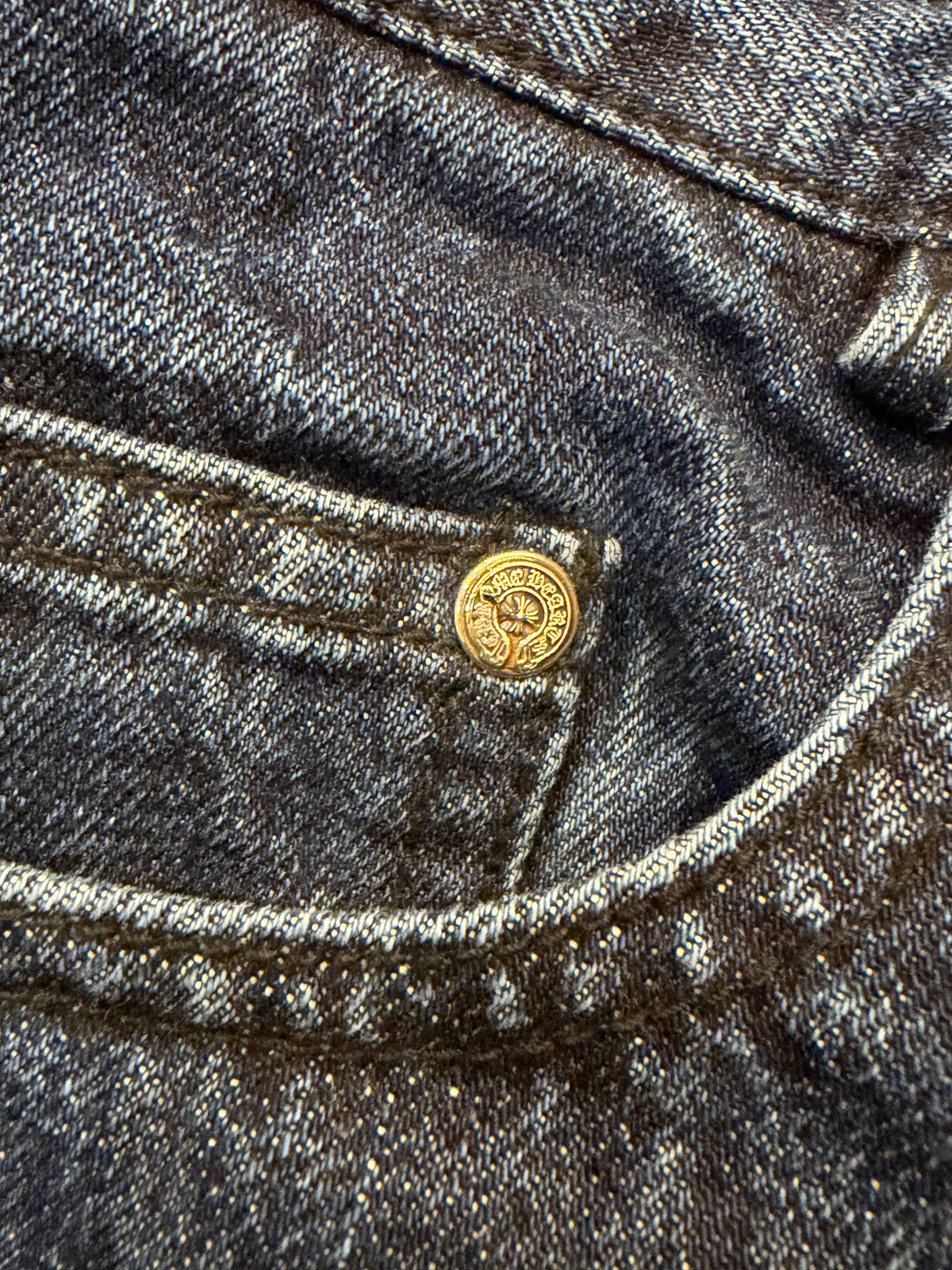 Chrome Hearts KS Cut Raw Denim Jeans - Blue