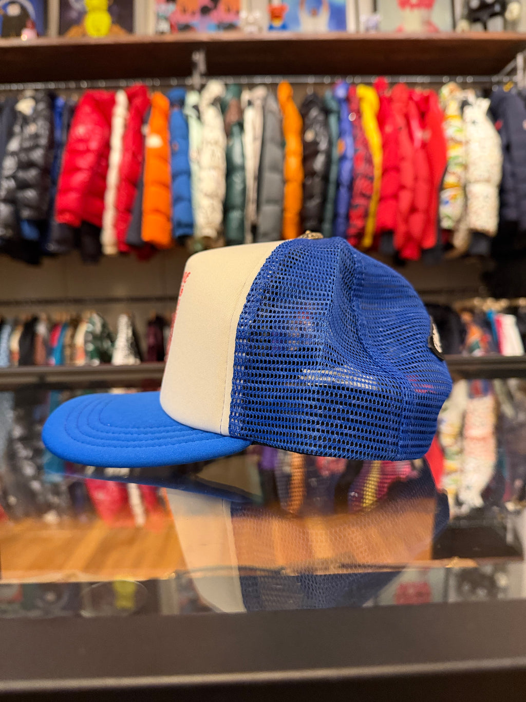Chrome Hearts Eyechart Trucker Hat - Blue/White